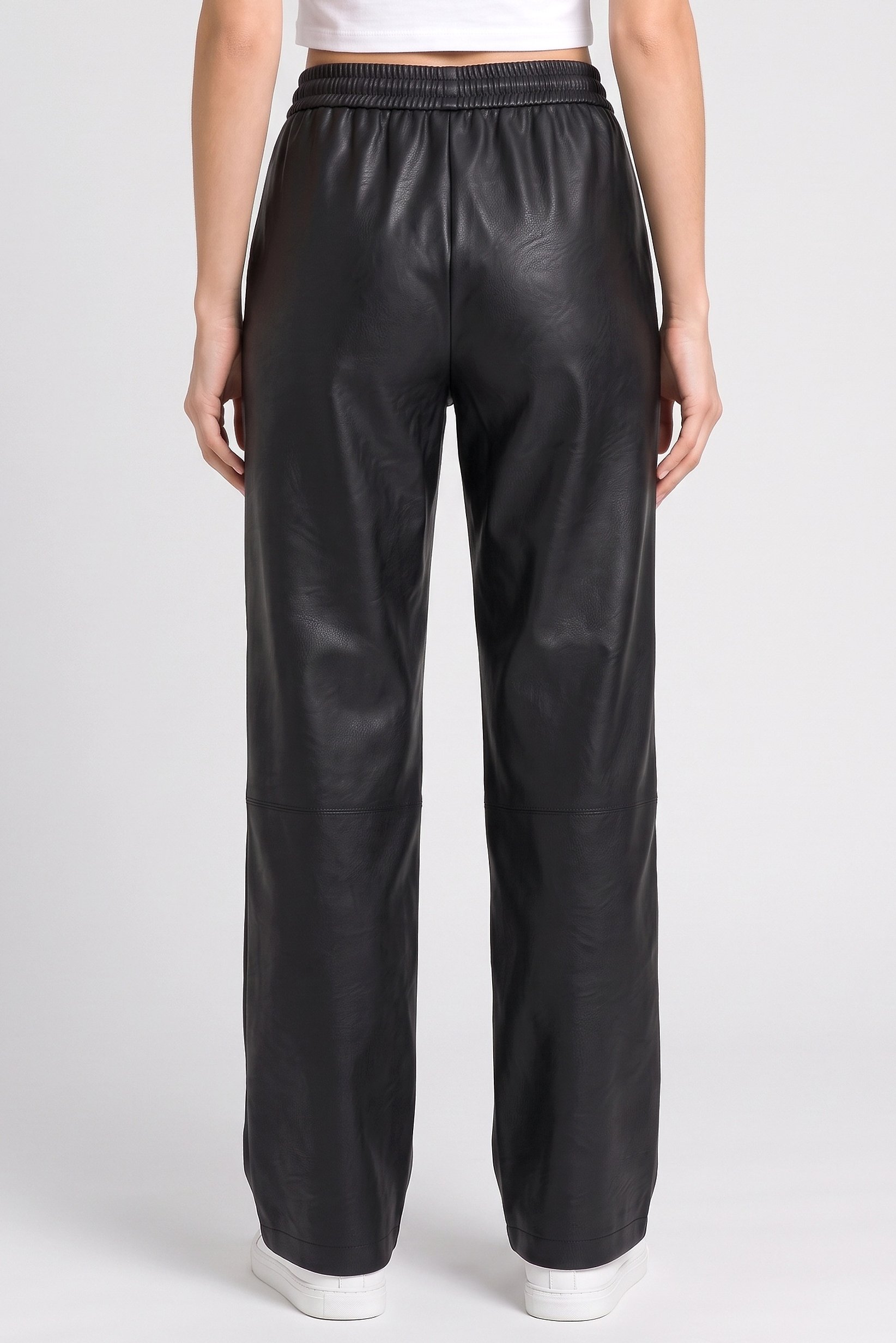Women Regular Fit Solid Wide Leg Pants, Black