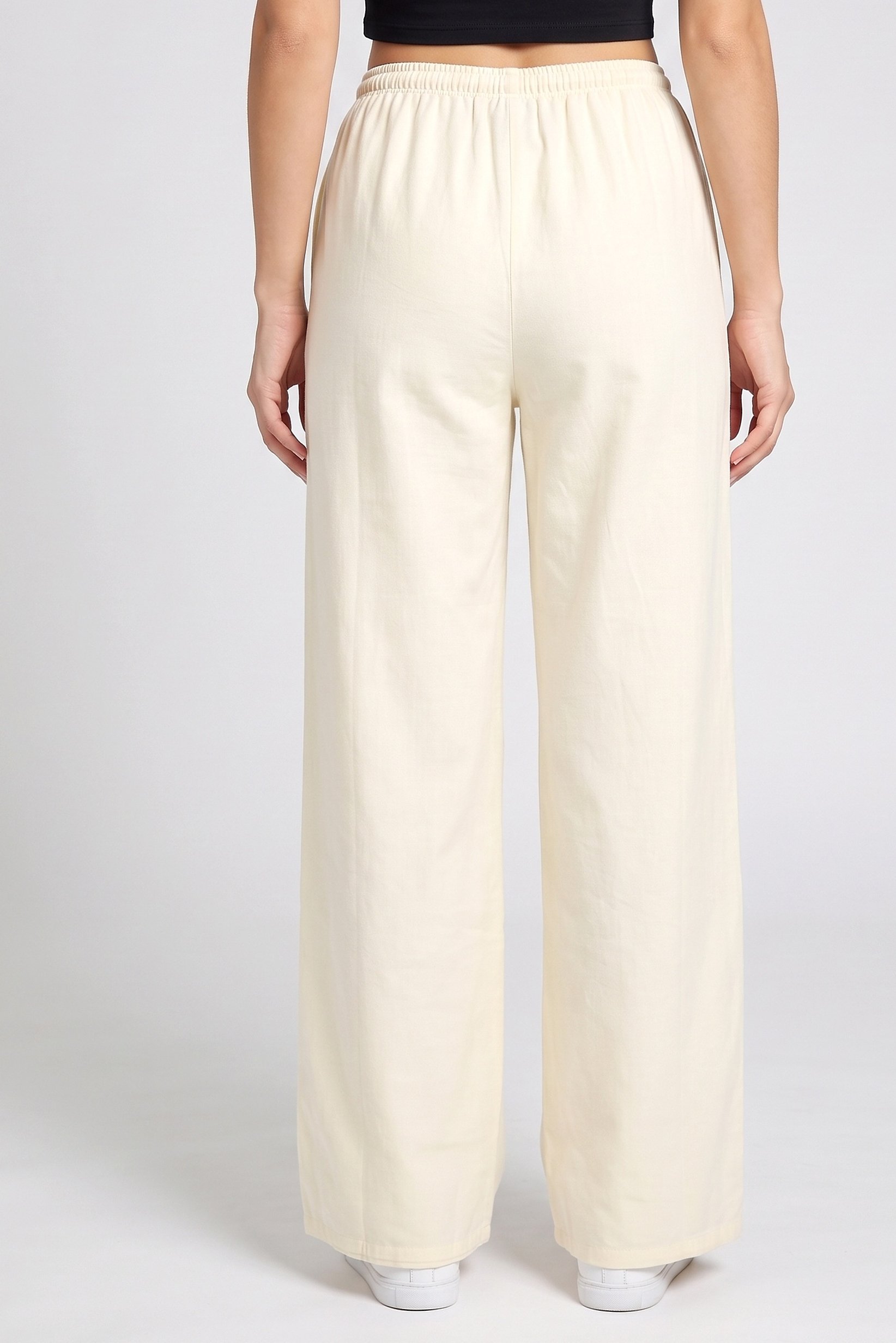 Women Regular Fit Solid Wide Leg Pants, Yellow