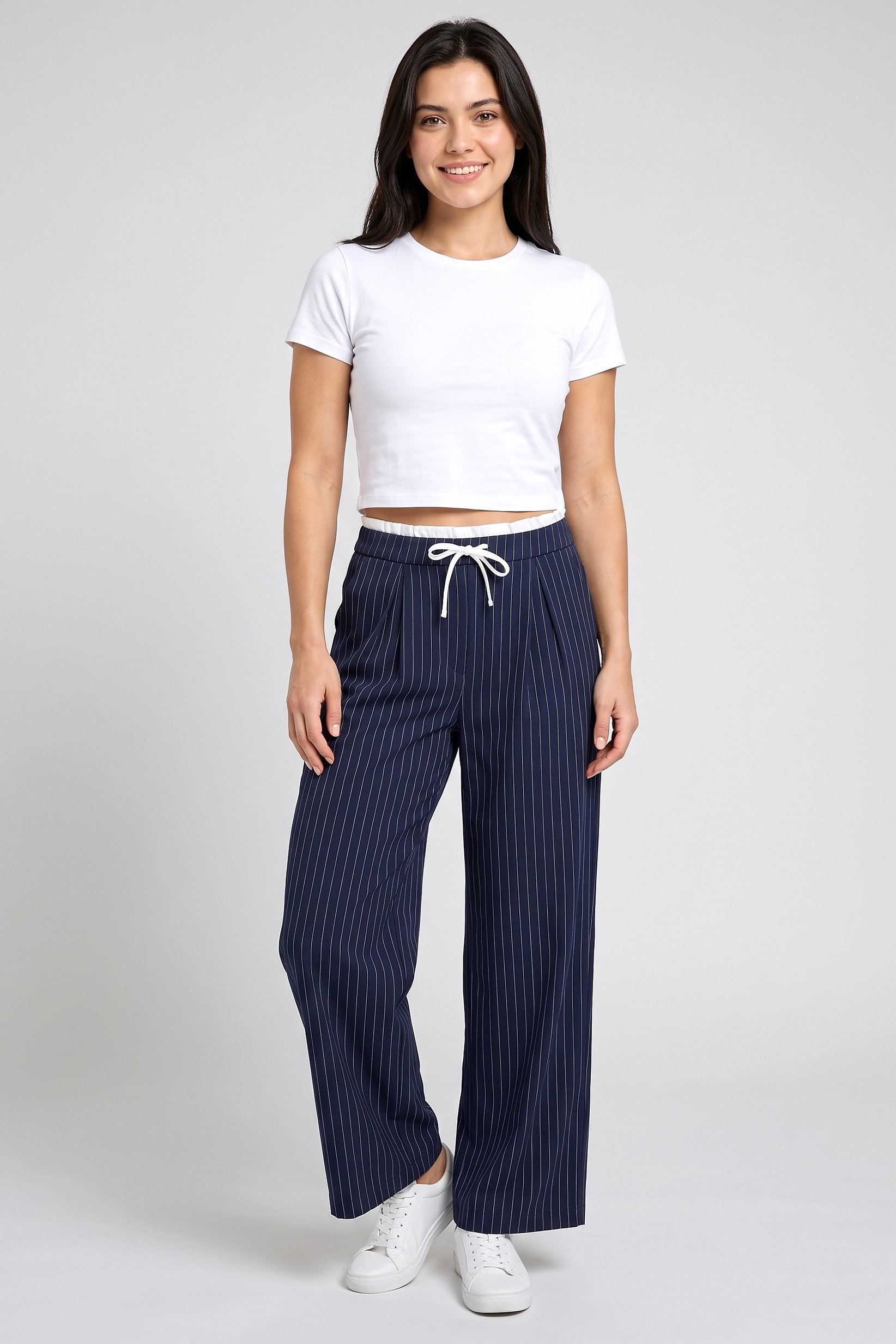 Women Regular Fit Stripe Wide Leg Pants, Multicolor