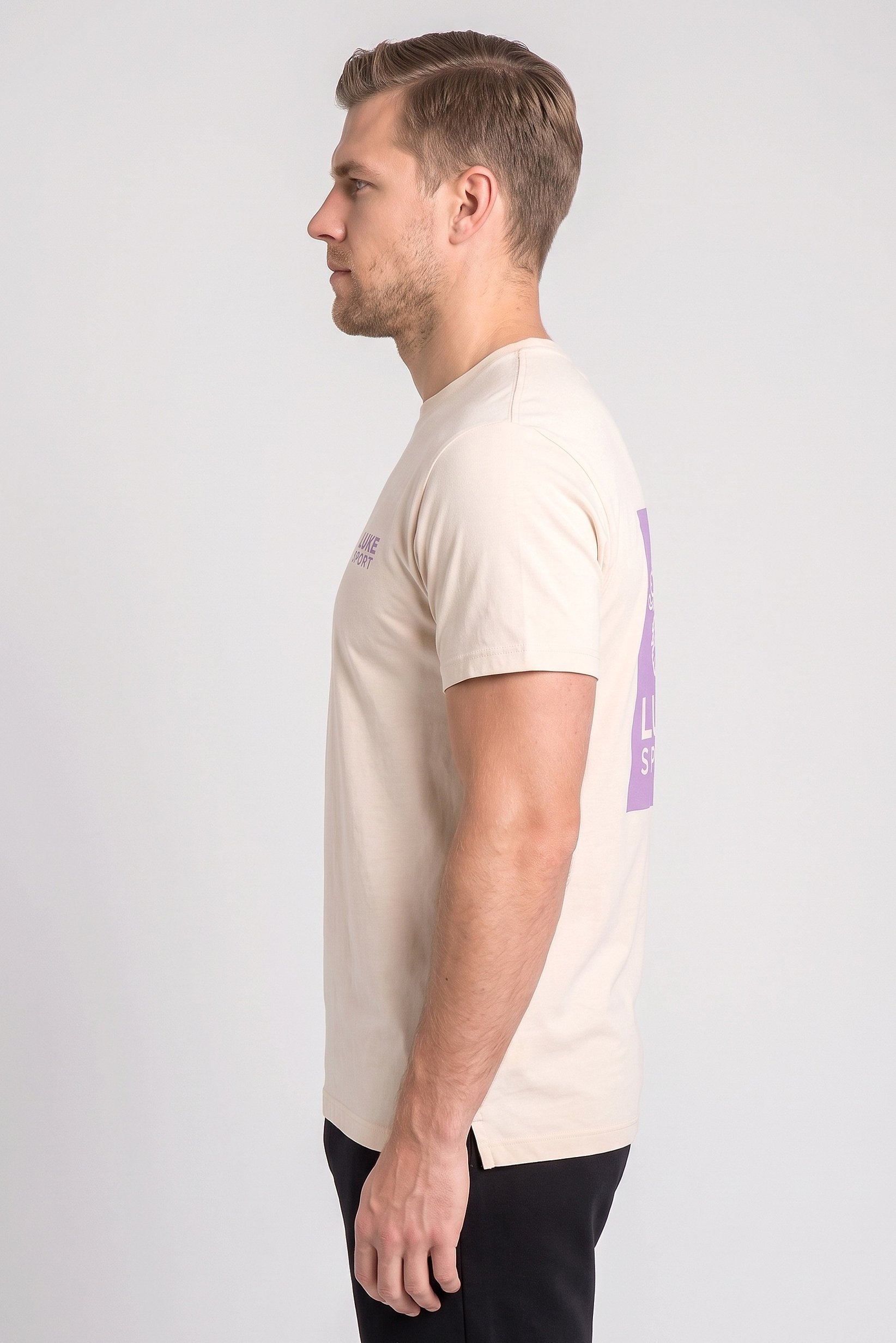 Men Sportswear Fit Short Sleeve Outdoor T-Shirt, Biege