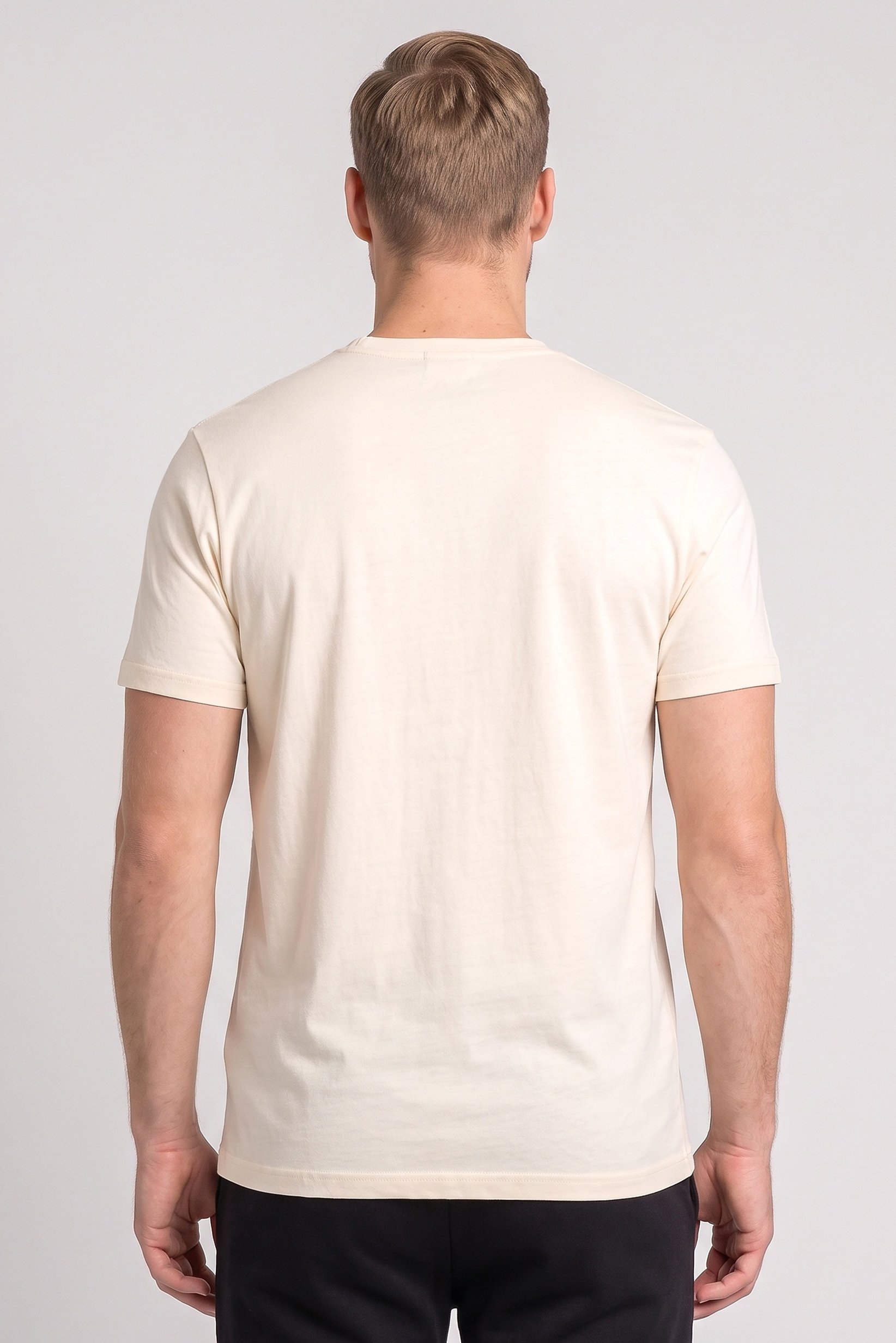 Men Sportswear Fit Short Sleeve Outdoor T-Shirt, Cream
