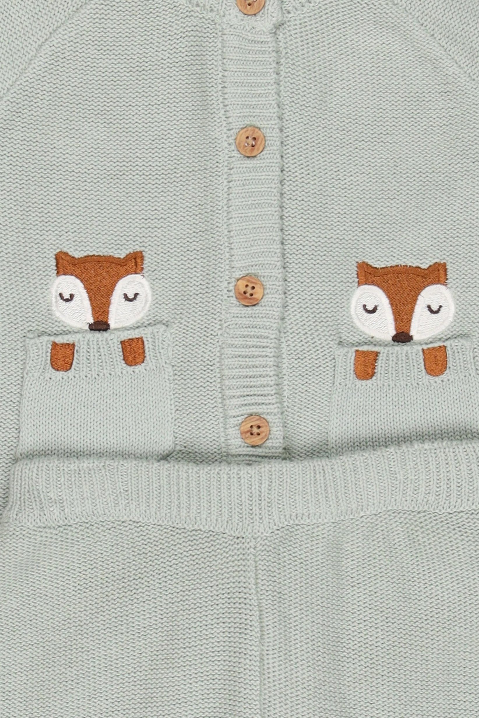 Toddlers Boy 2 Pcs Embroidered Sweater And Pants Set, Sage Green