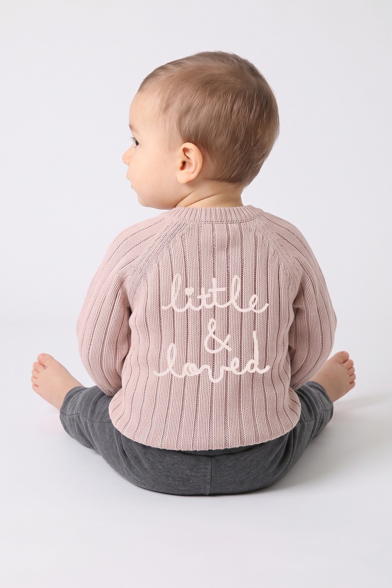 Toddlers Boy Long Sleeve Knitted Cardigans, Light Tan