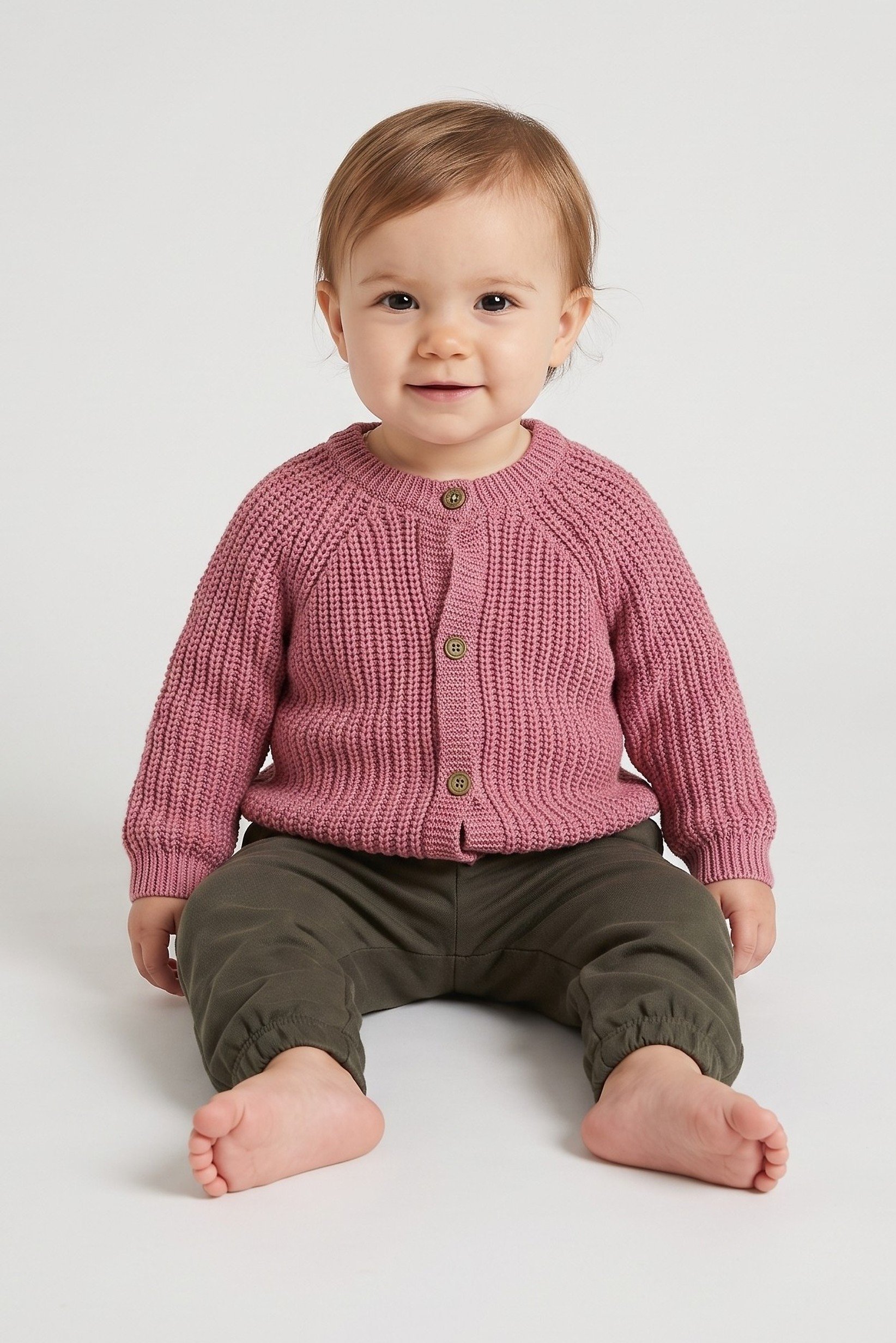 Toddlers Girl Long Sleeve Knitted Sweater, Pink