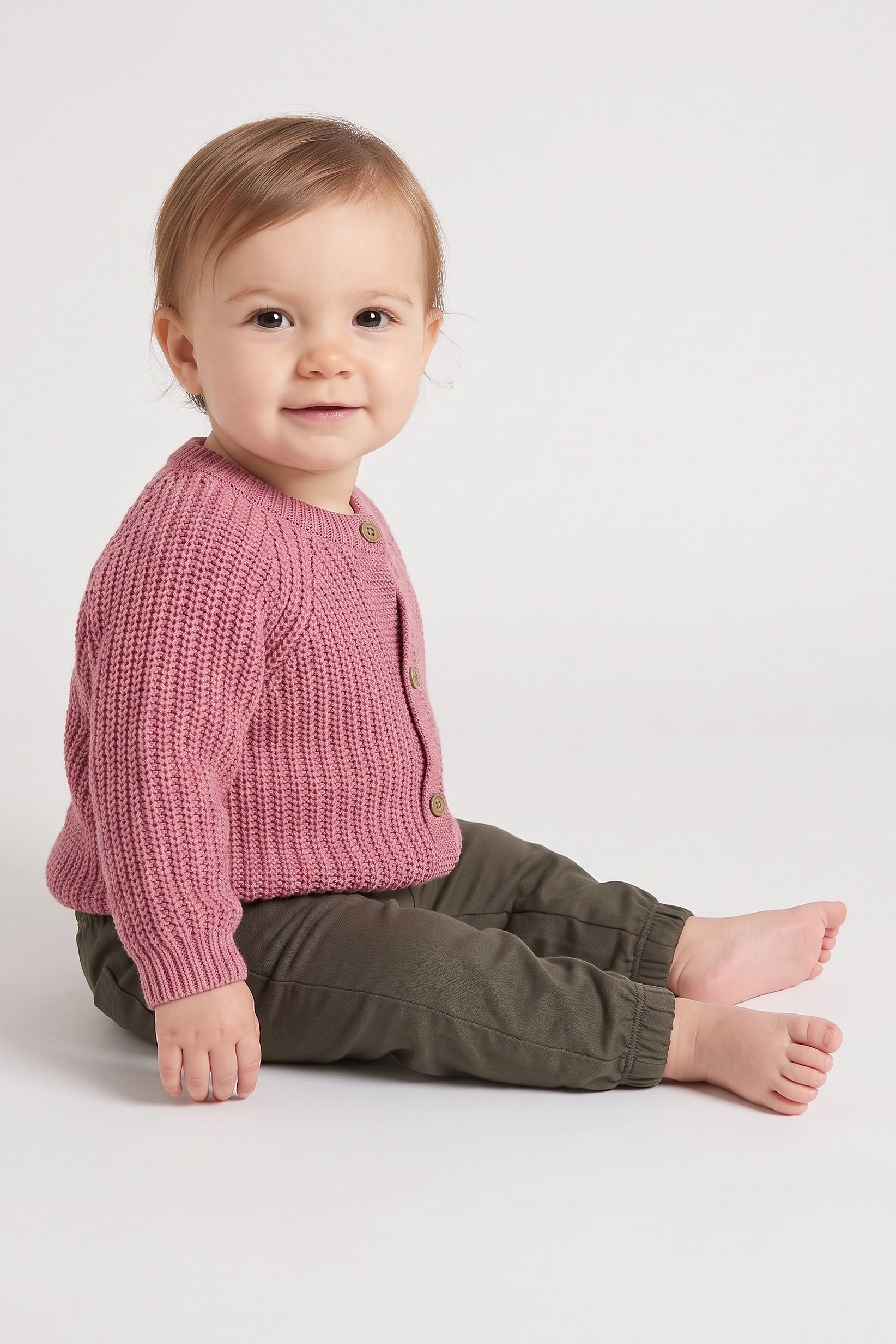 Toddlers Girl Long Sleeve Knitted Sweater, Pink