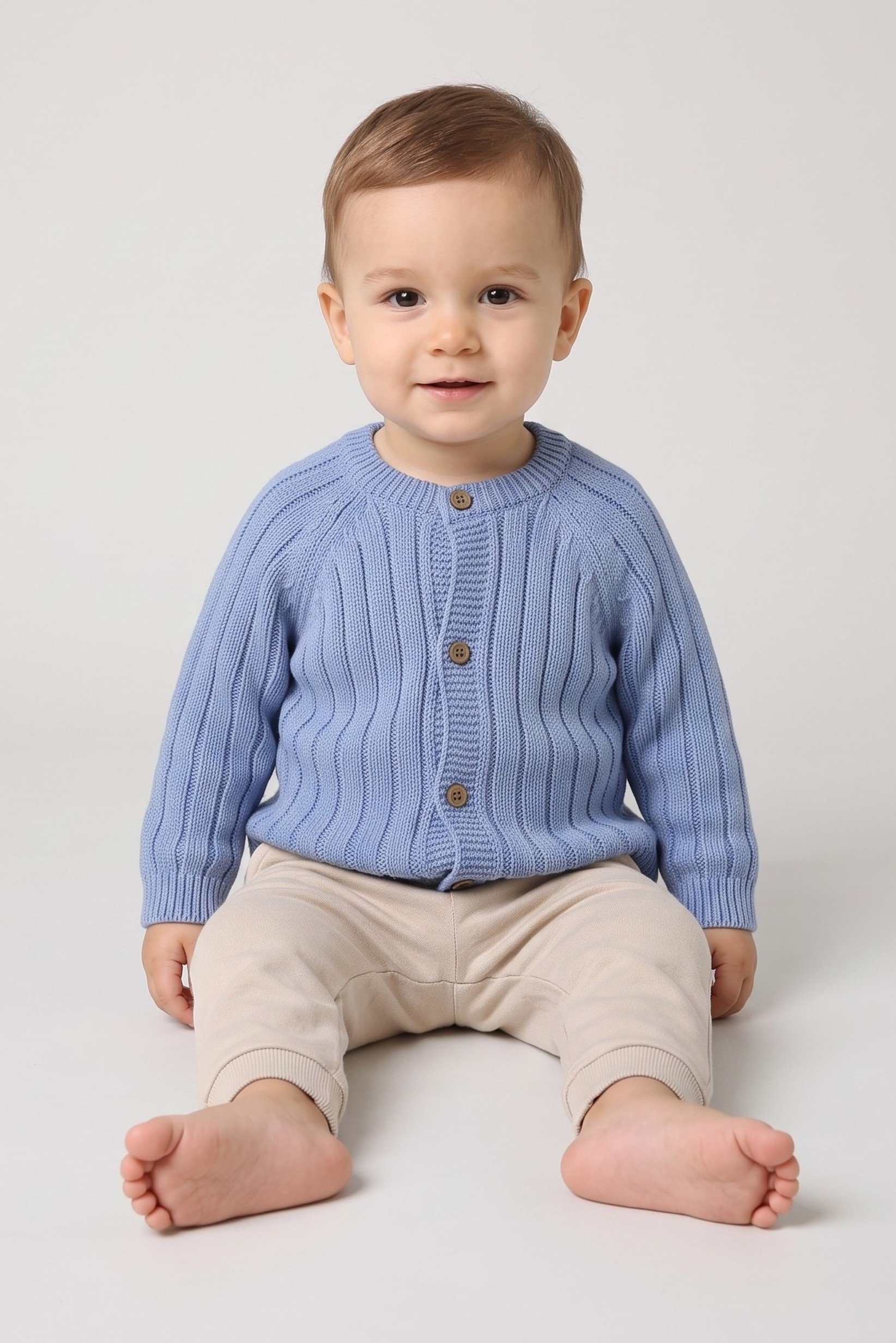 Toddlers Boy Long Sleeve Knitted Sweater, Blue