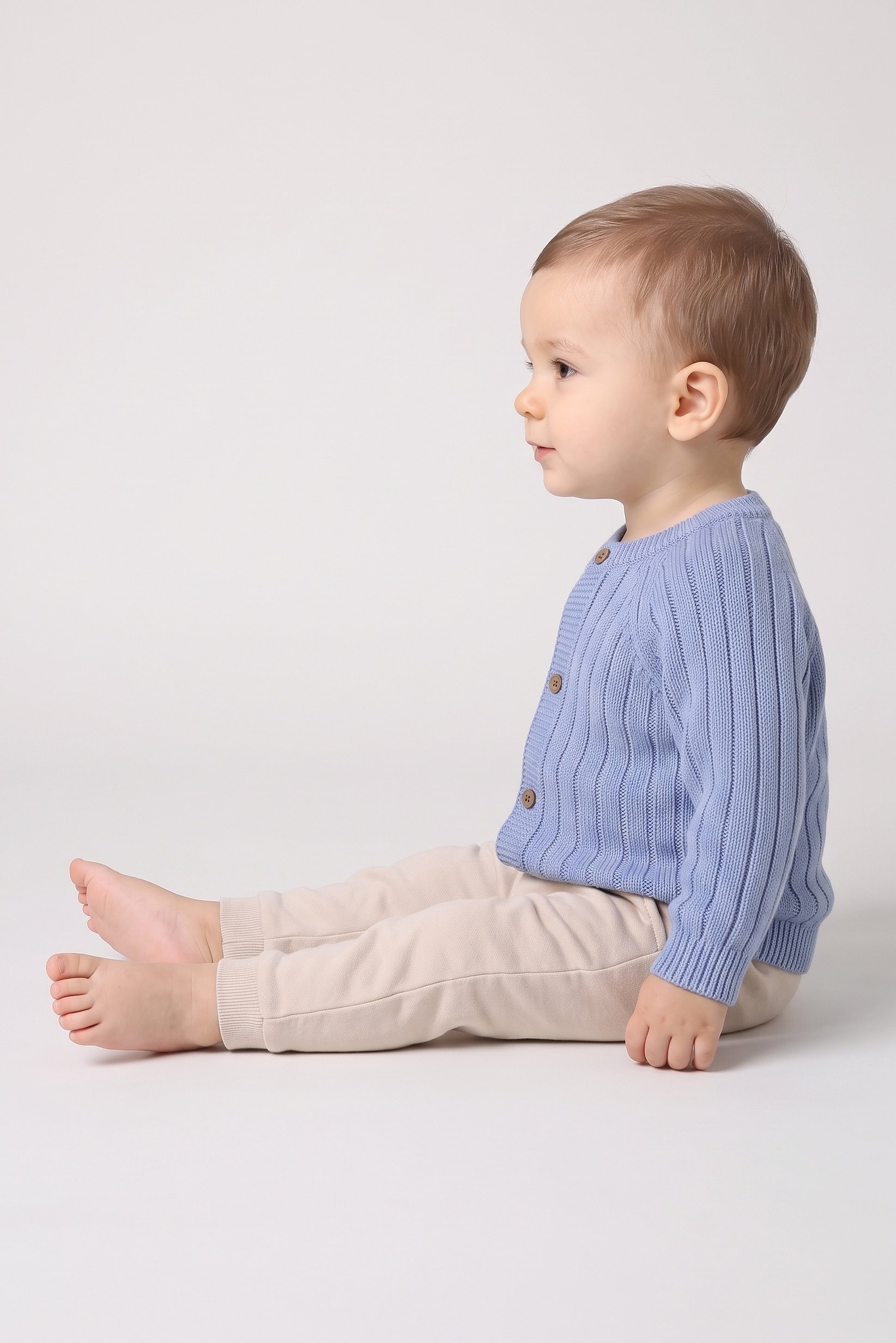 Toddlers Boy Long Sleeve Knitted Sweater, Blue