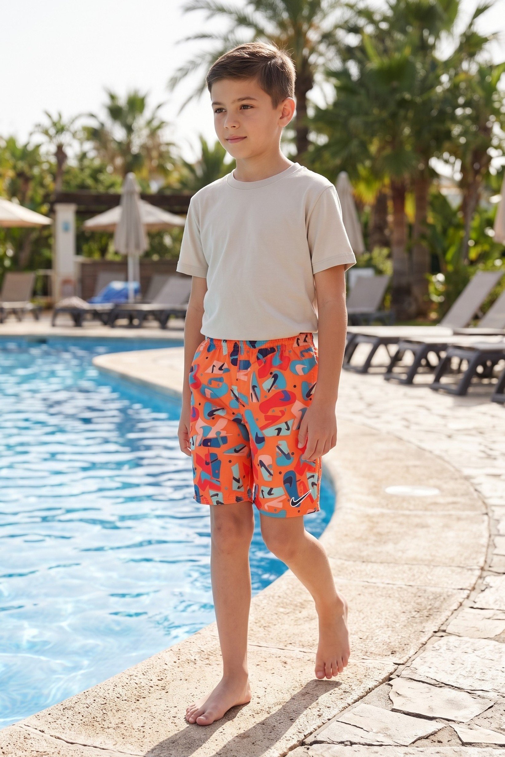 Kids Boy Allover Print Broad Shorts, Multicolor