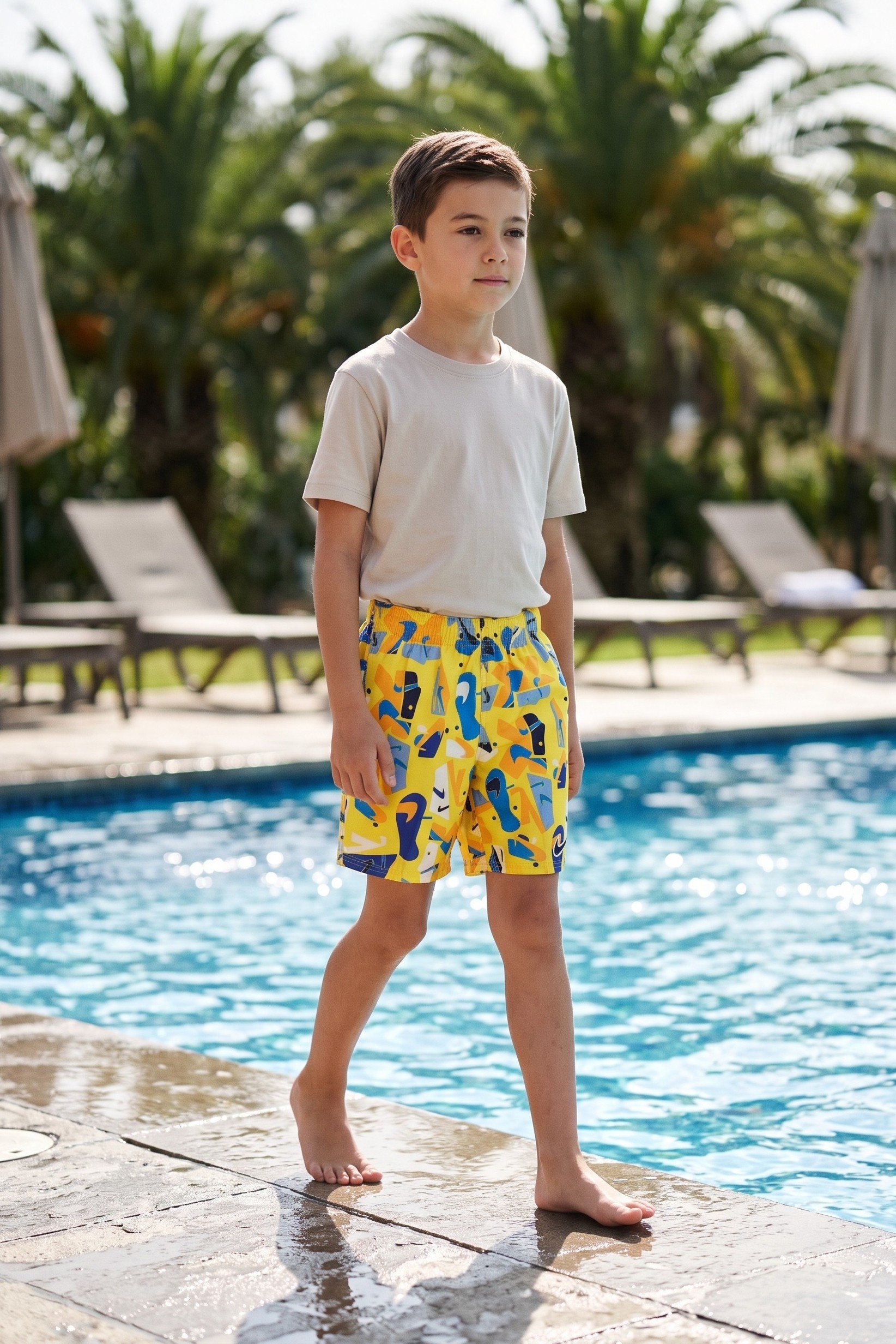 Kids Boy  Swim Volley Shorts, Multicolor