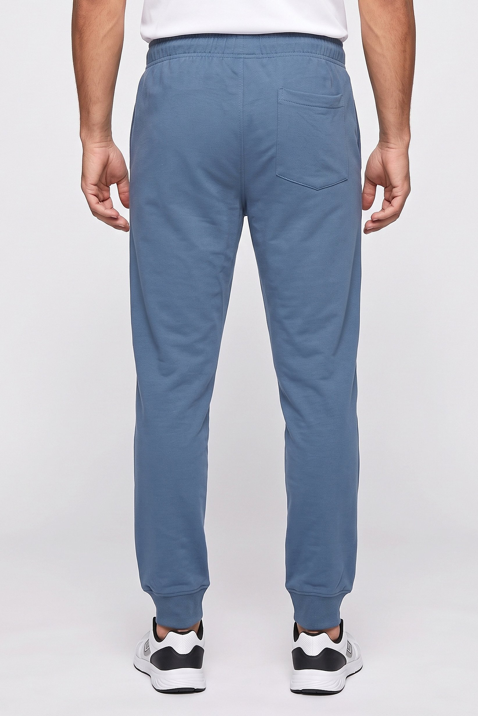Men Slim Fit Brand Logo Training Sweatspants, Sage Blue