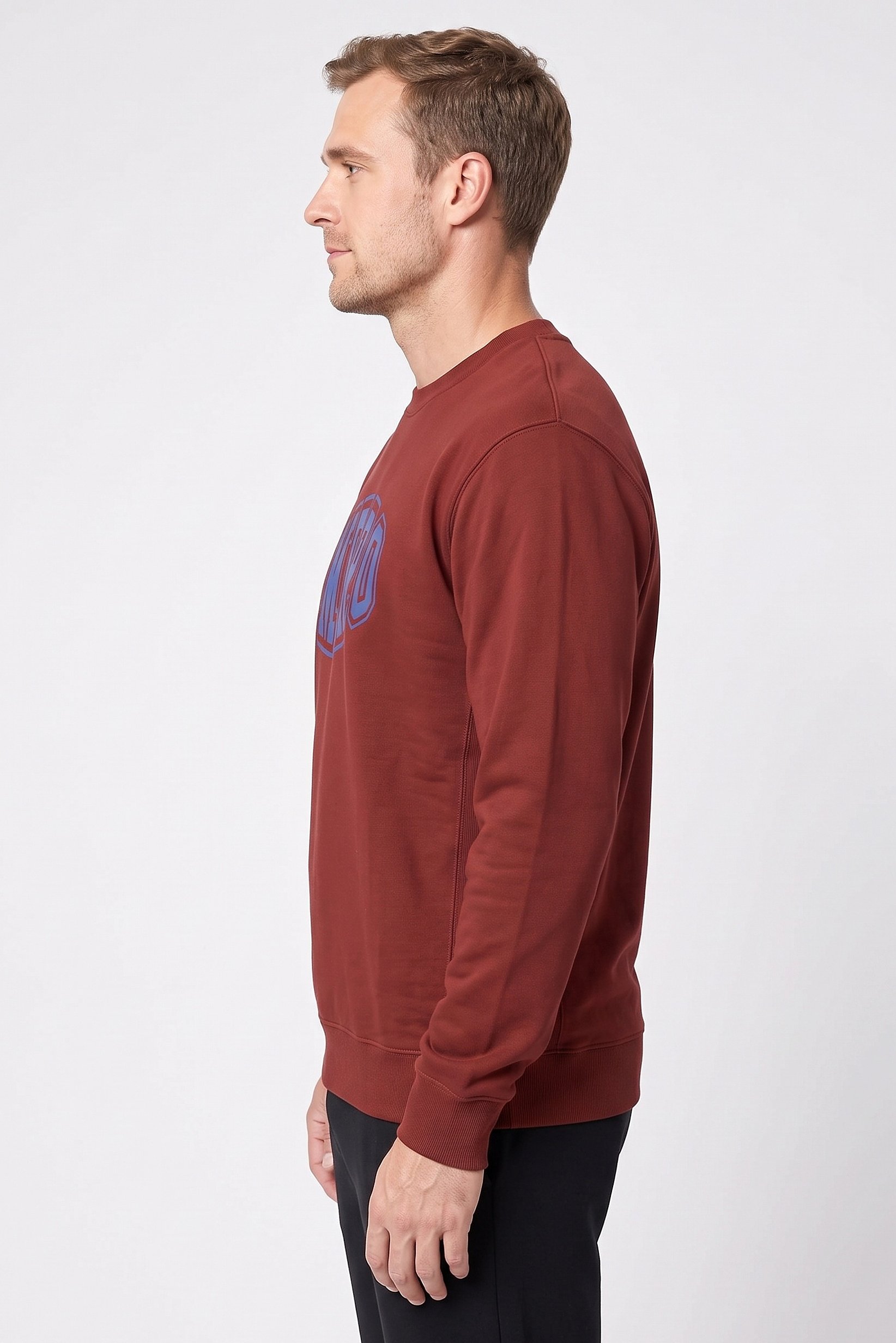 Men Sportswear Fit Long Sleeve Outdoor Sweatshirt, Maroon