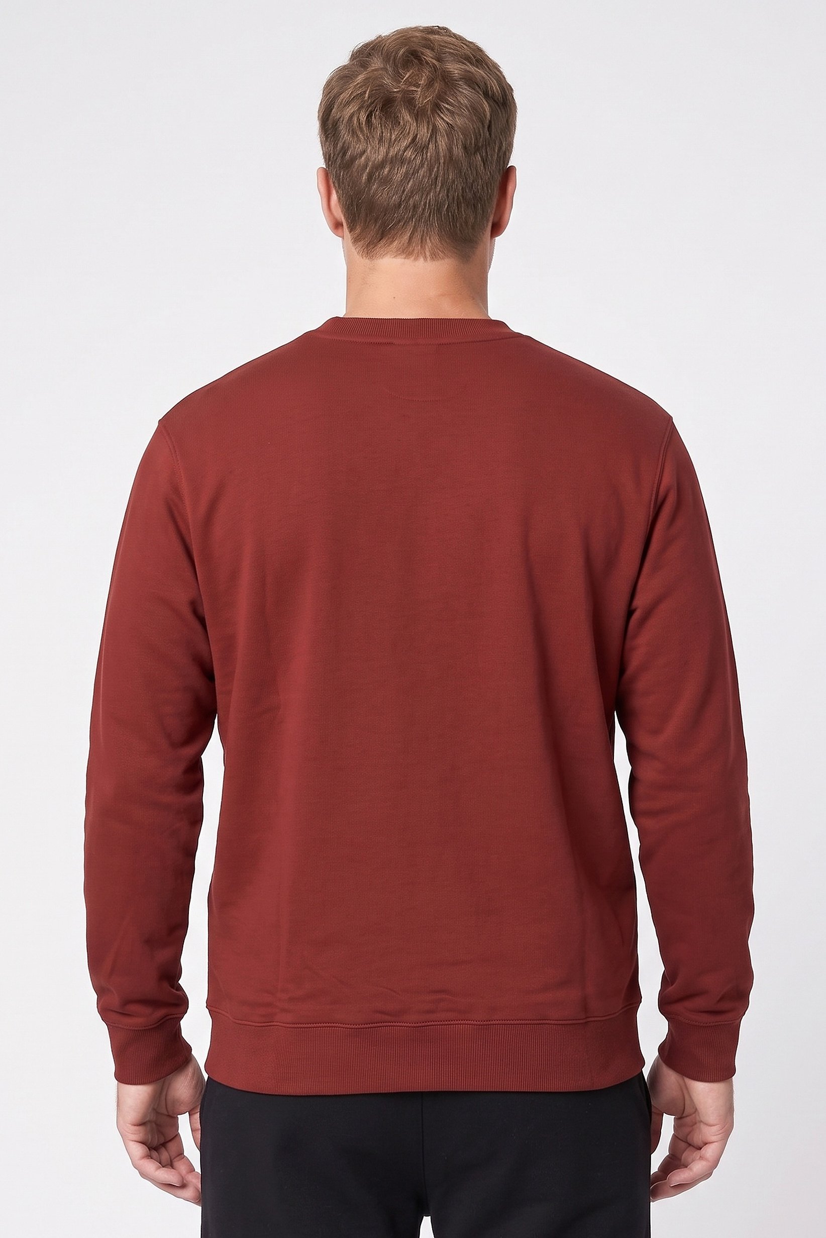 Men Sportswear Fit Long Sleeve Outdoor Sweatshirt, Maroon
