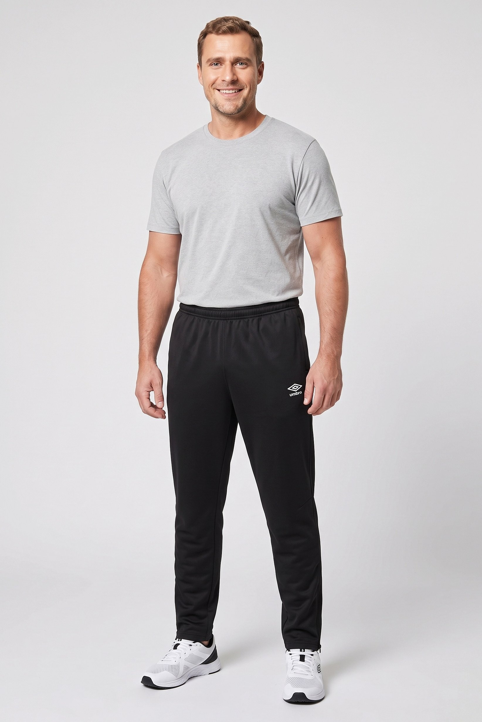 Men Sportswear Fit Drawstring Training Track Pants, Black