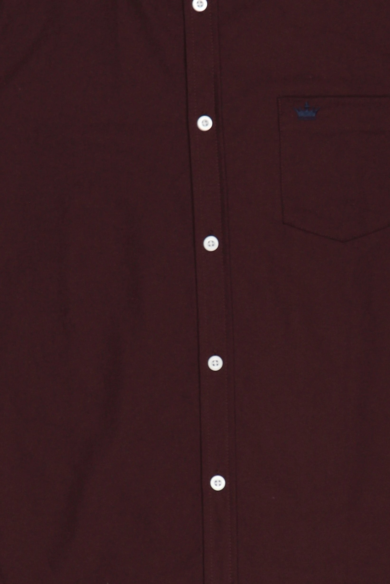 Men Regular Fit Embroidered Logo Short Sleeve Casual Shirt,  Burgundy