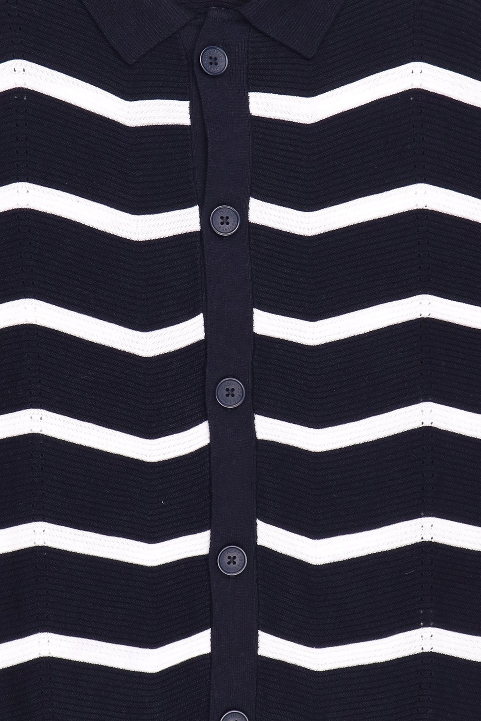 Men Spread Collar Stripe Cardigan, Multicolor