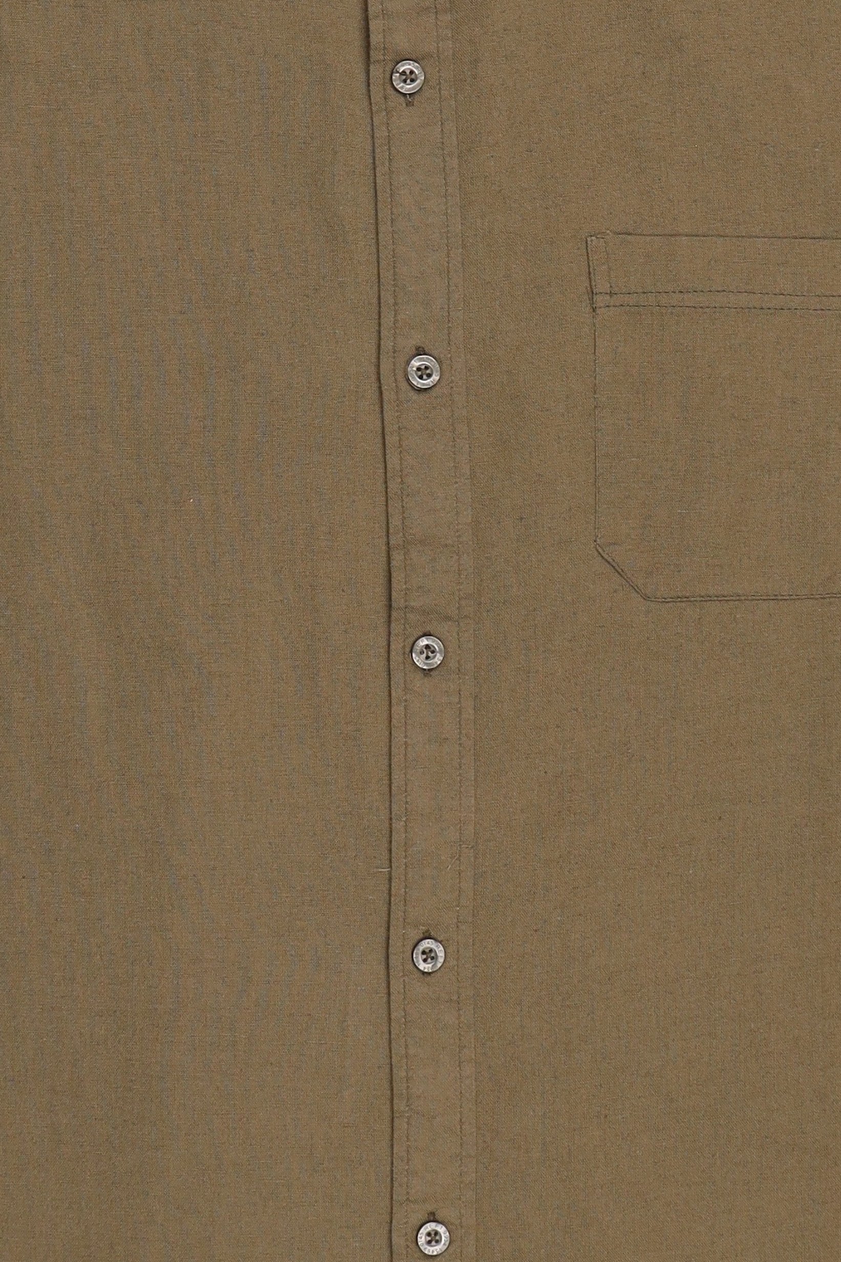 Men Regular Fit Short Sleeve Plain Casual Shirt, Olive
