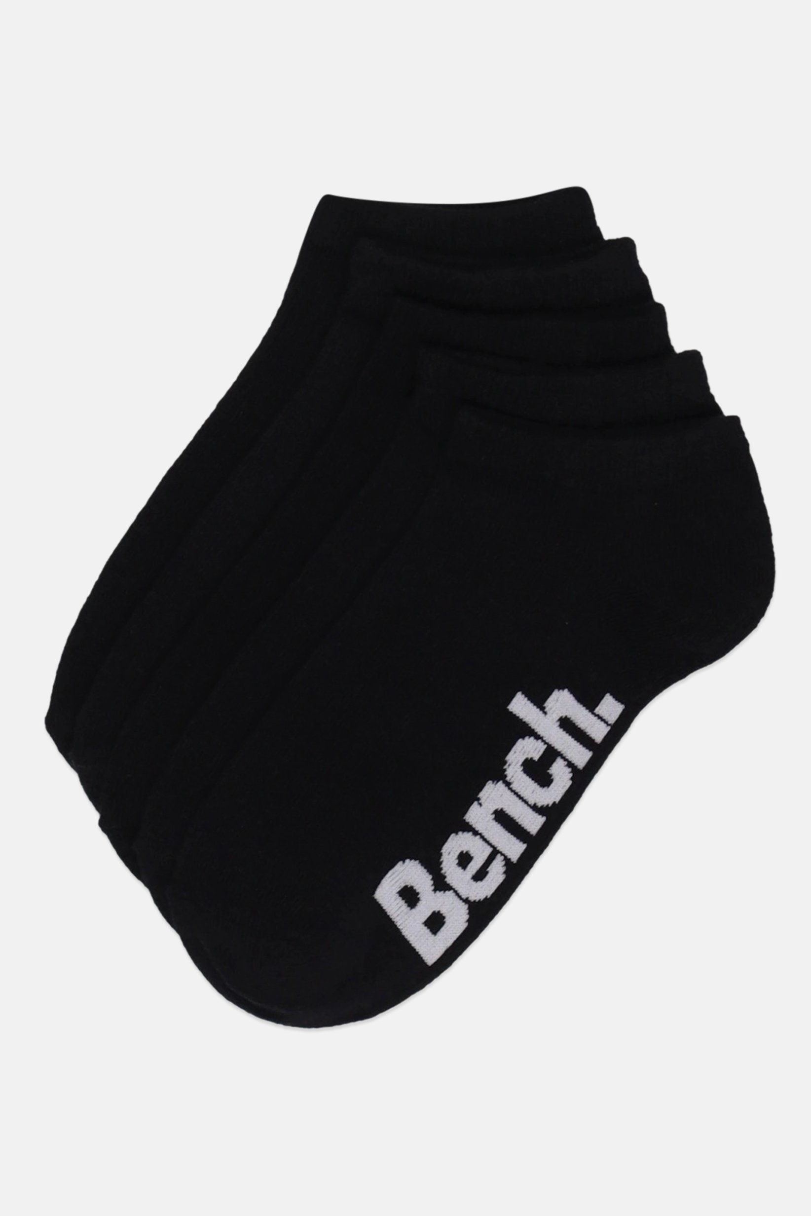 Kids Boy 5 Pairs Brand Logo Crew Socks, Black