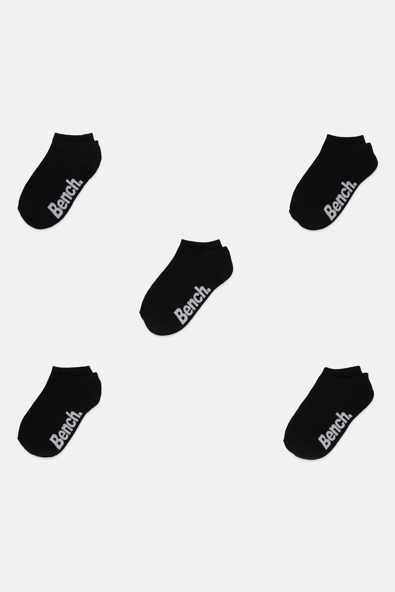 Kids Boy 5 Pairs Brand Logo Crew Socks, Black