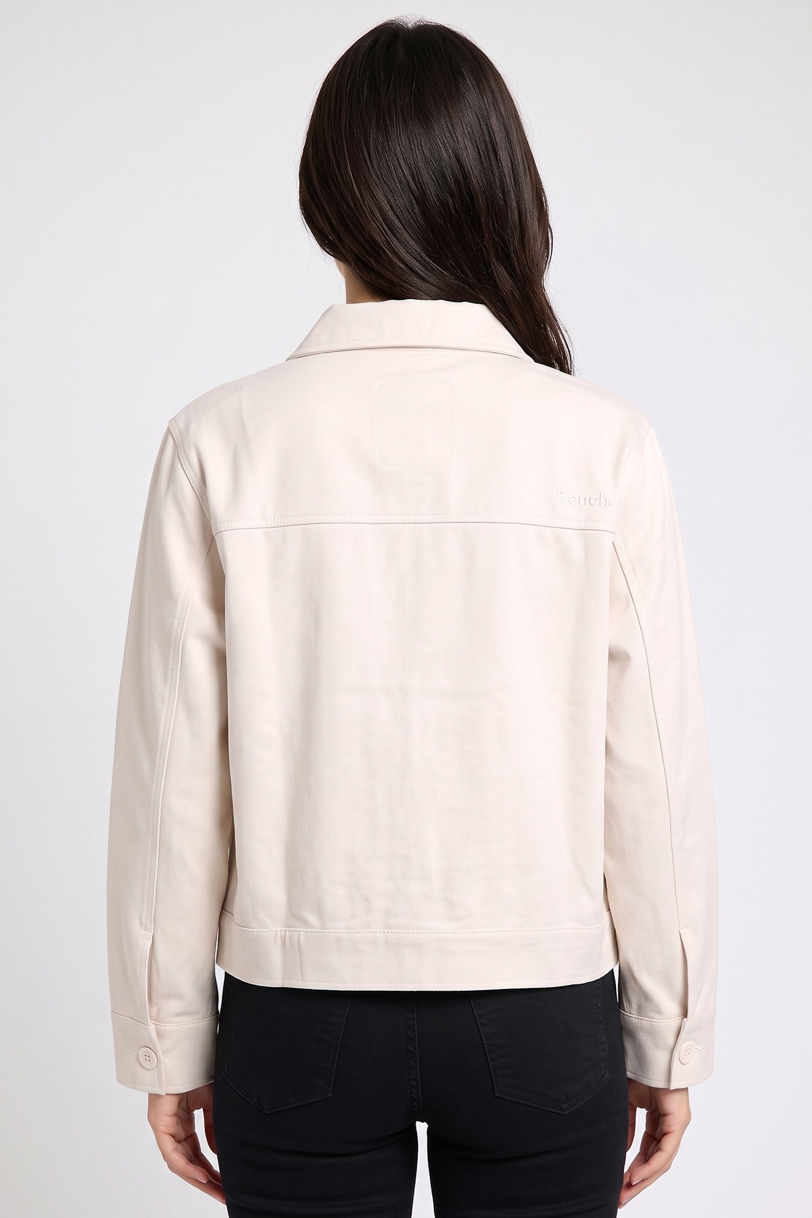 Women Plain Jacket Shirt, Beige