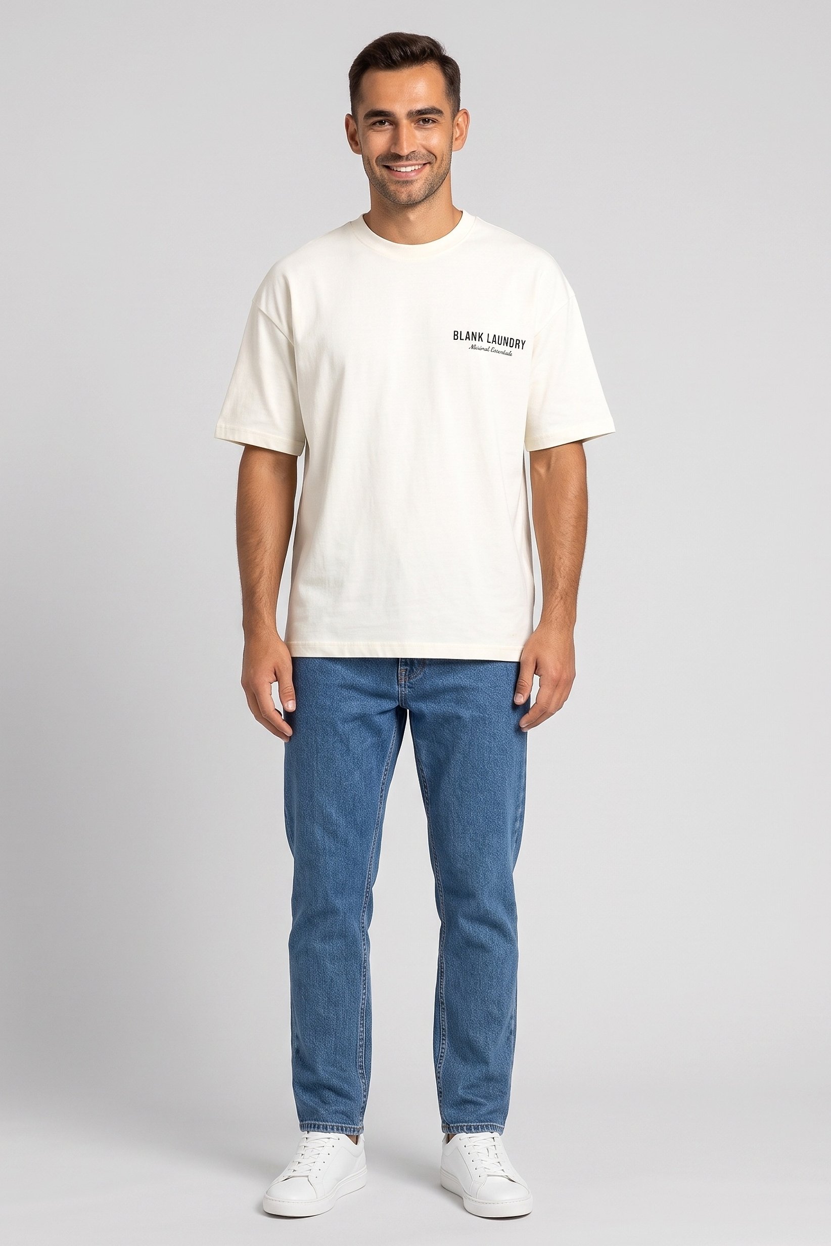 Men Crew Neck Graphic Print Short Sleeve T-Shirt, Beige