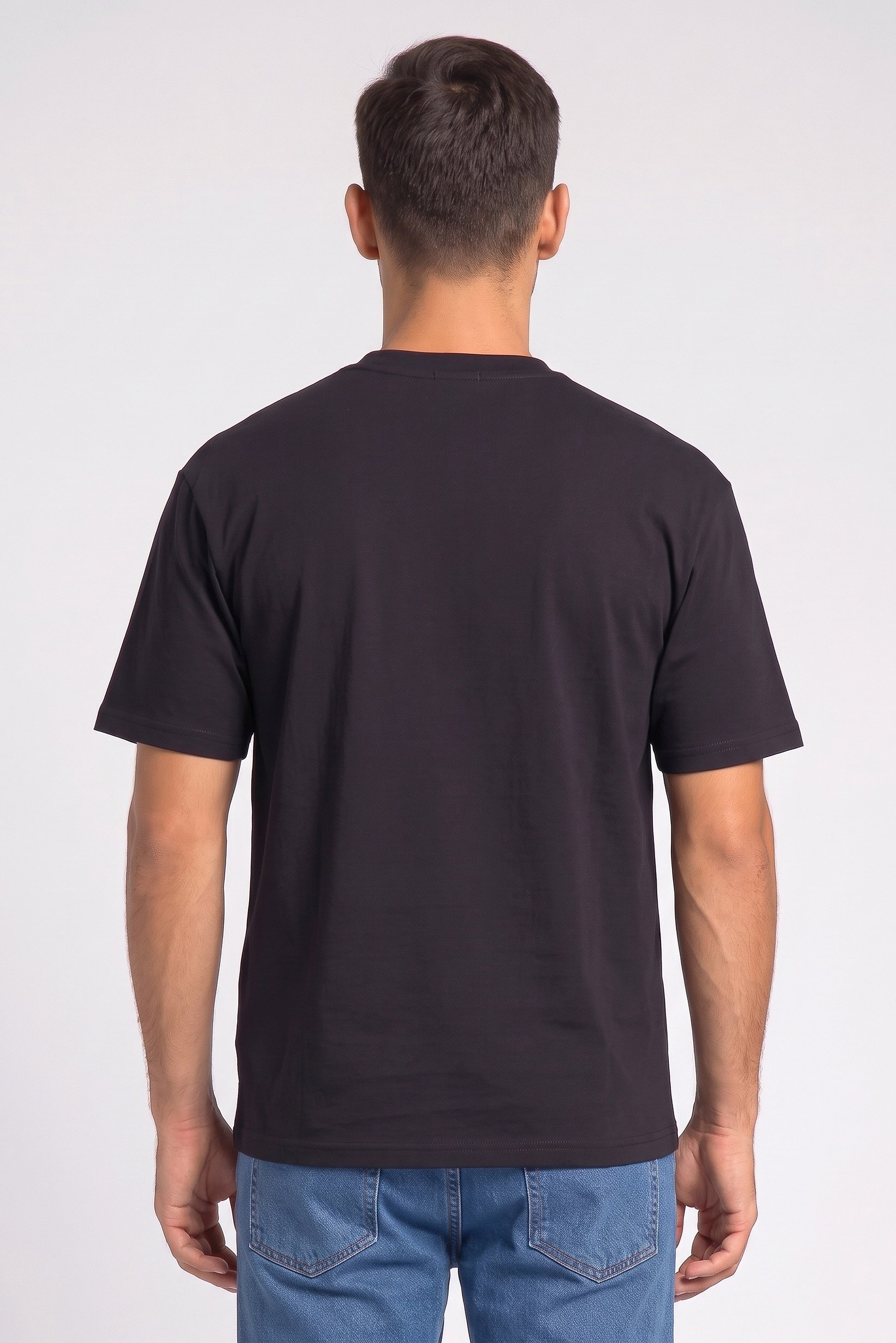 Men Crew Neck Graphic Print Short Sleeve T-Shirt, Black