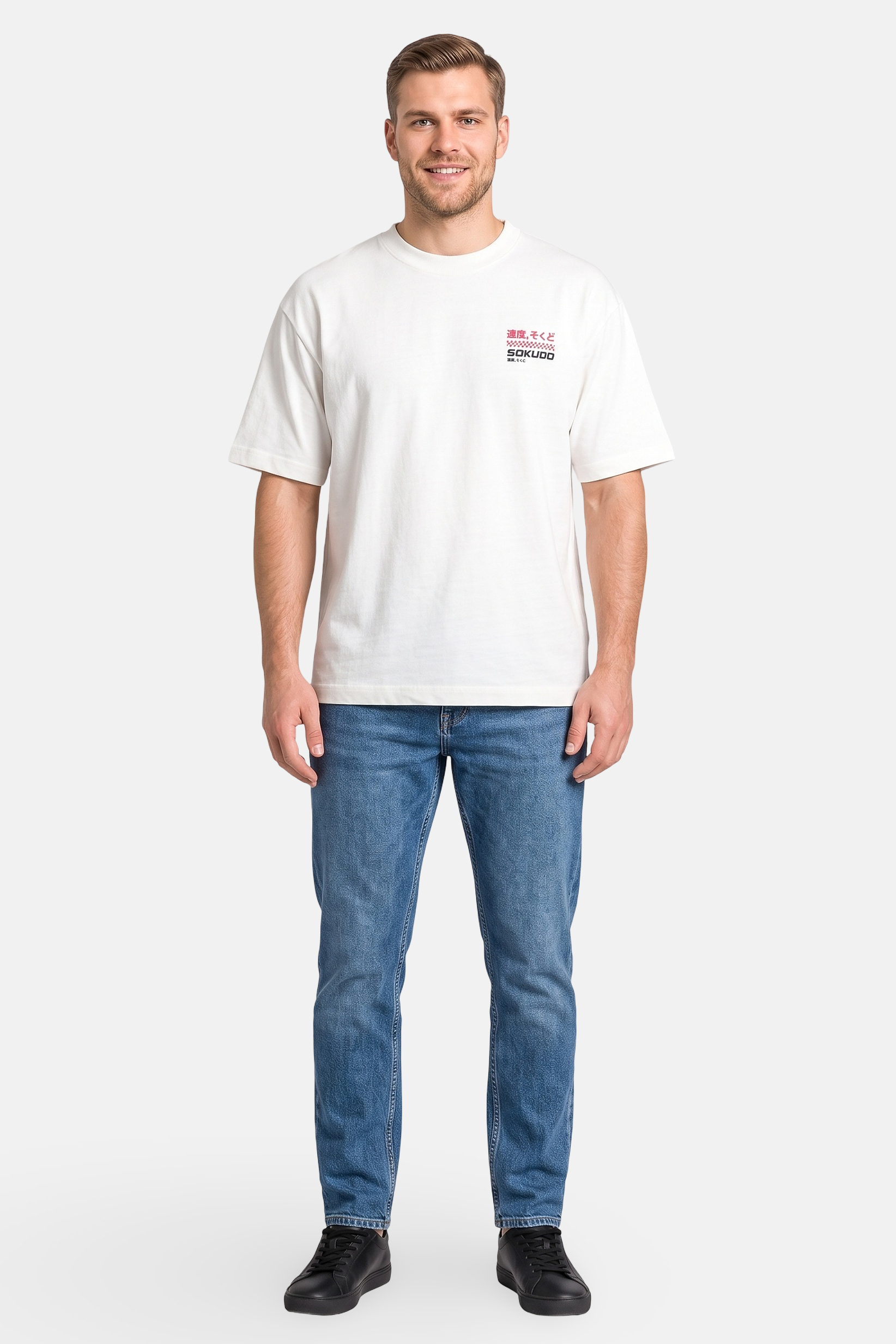 Men Crew Neck Short Sleeve Graphic Print T-Shirt, White