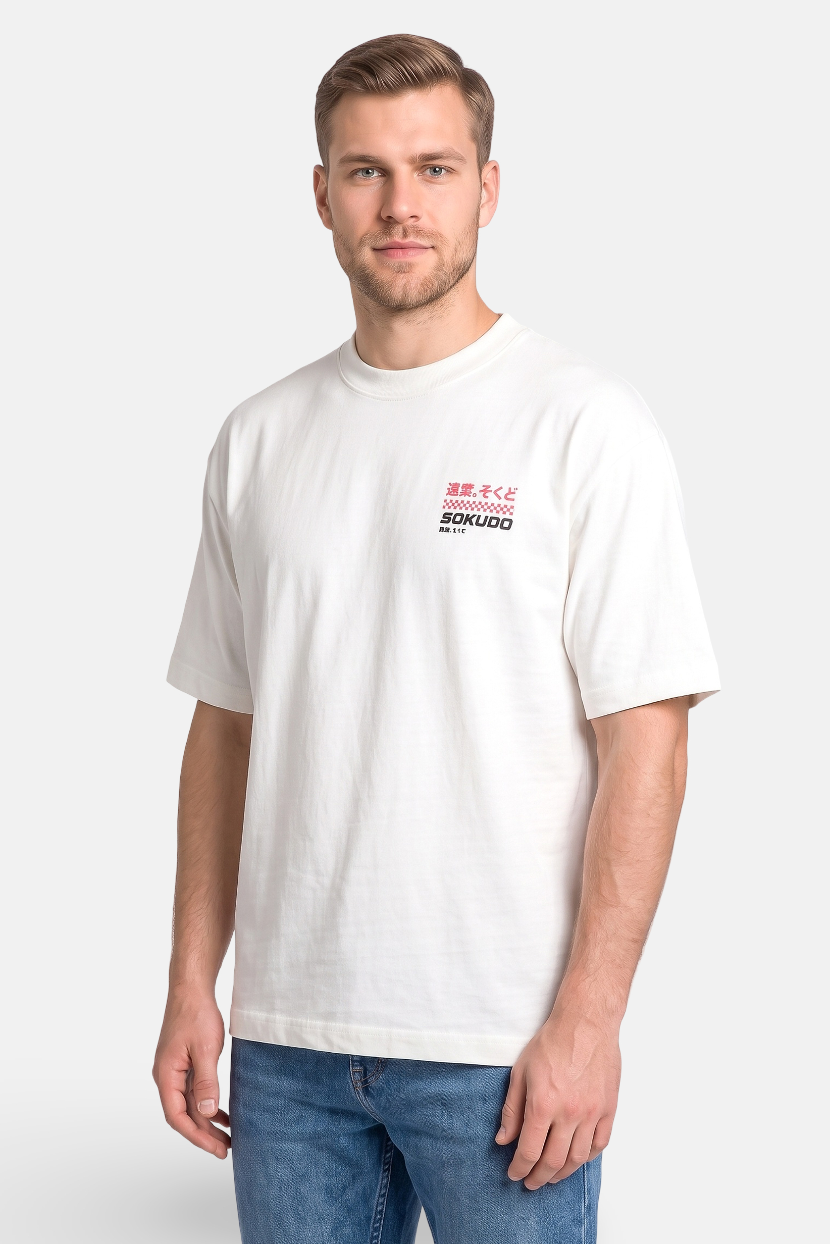 Men Crew Neck Short Sleeve Graphic Print T-Shirt, White