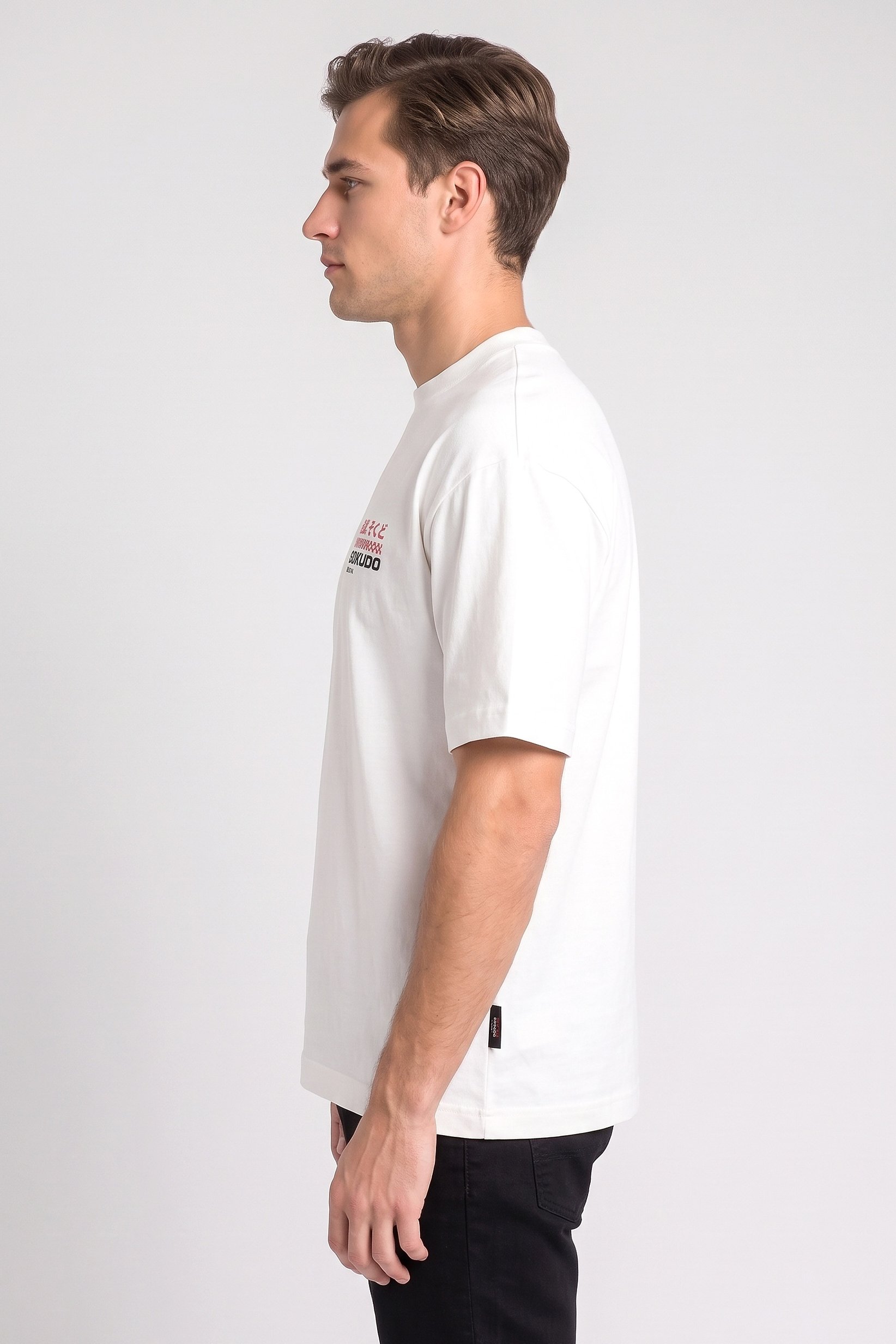 Men Crew Neck Short Sleeve Brand logo T-shirt, Off White