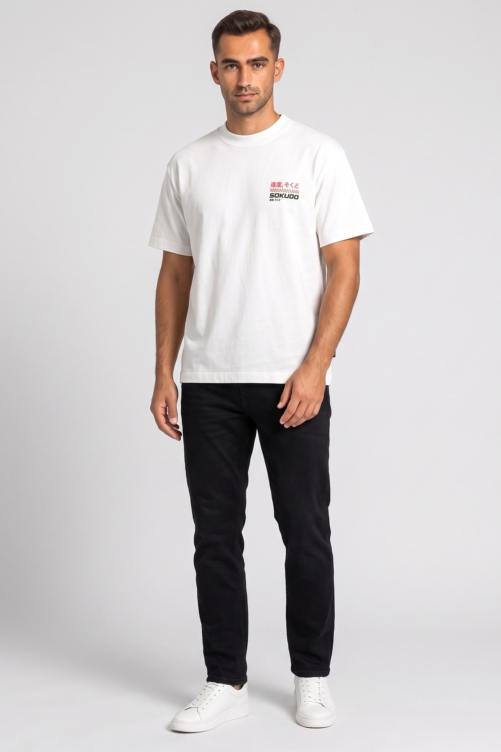Men Crew Neck Short Sleeve Graphic Print T-Shirt, White