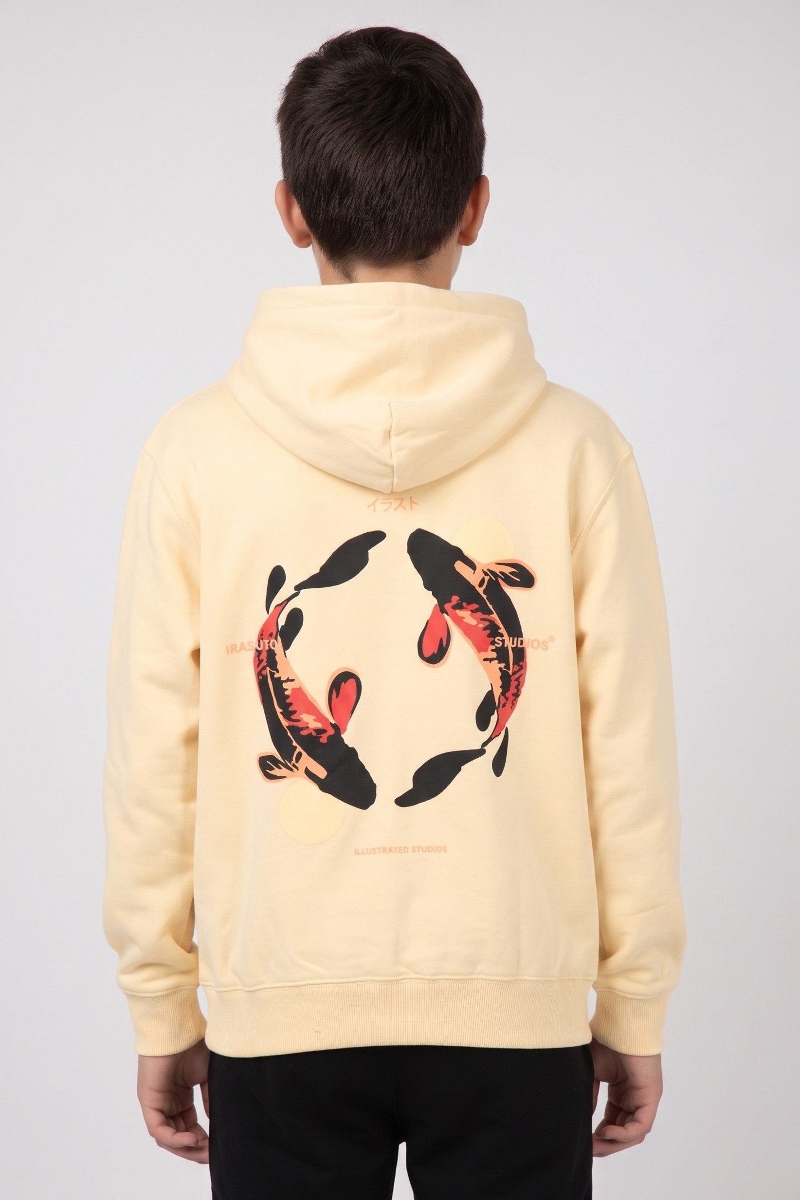 Kids Boy Graphic Print Long Sleeve Hoodie, Dark Beige