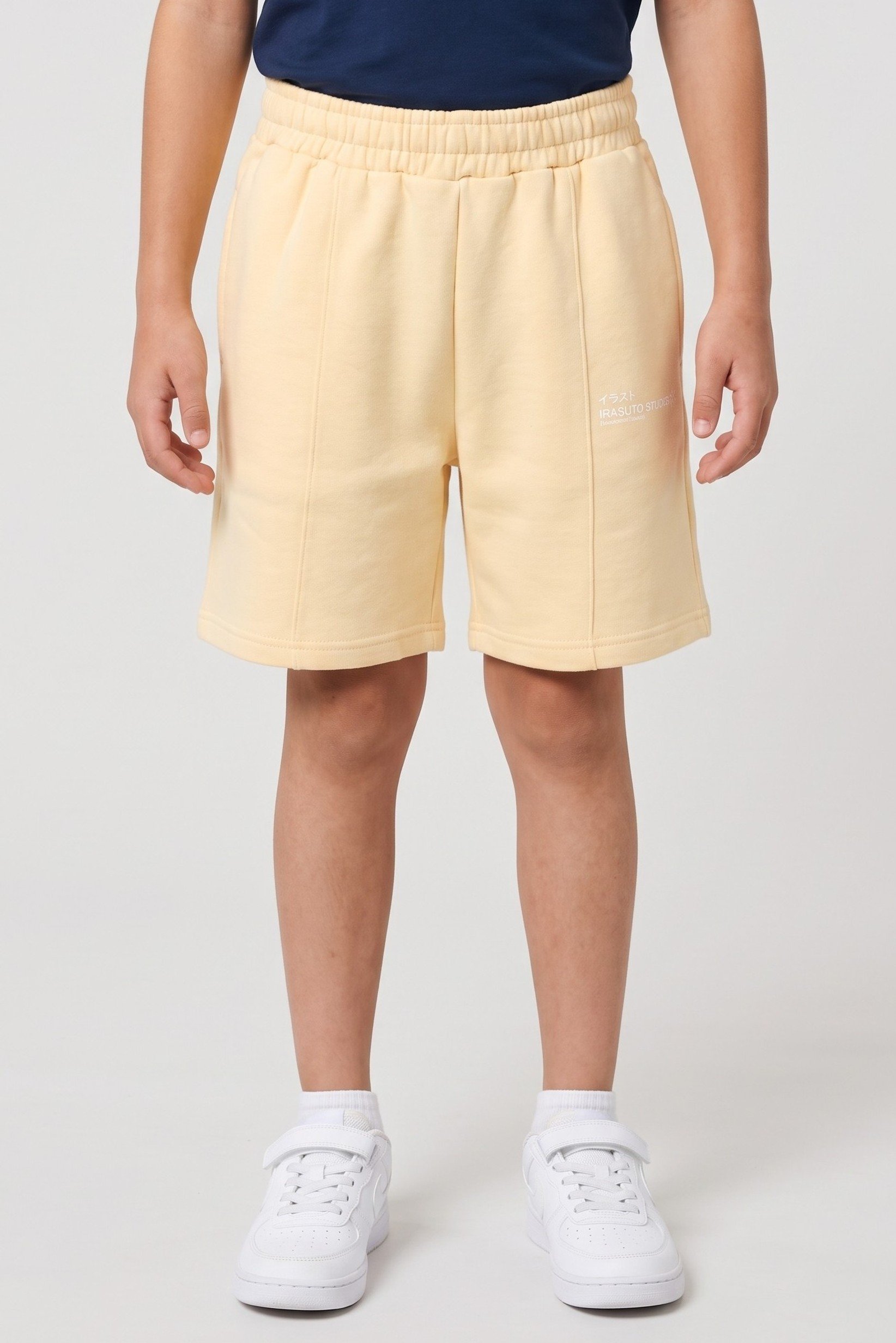 Kids Boy Brand Logo Basic Shorts, Sand