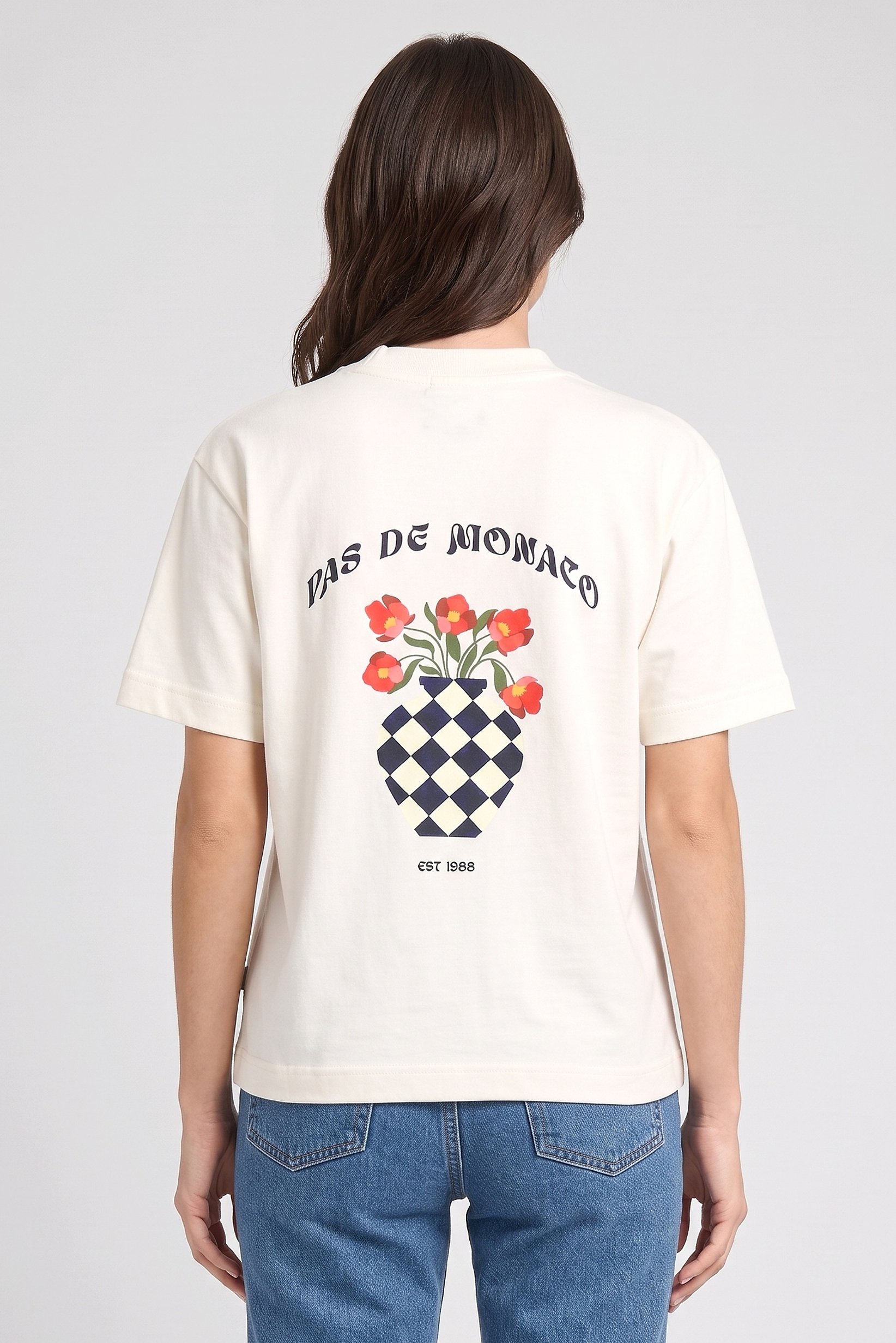 Women Crew Neck Short Sleeve Graphic Print T-Shirt, Off White
