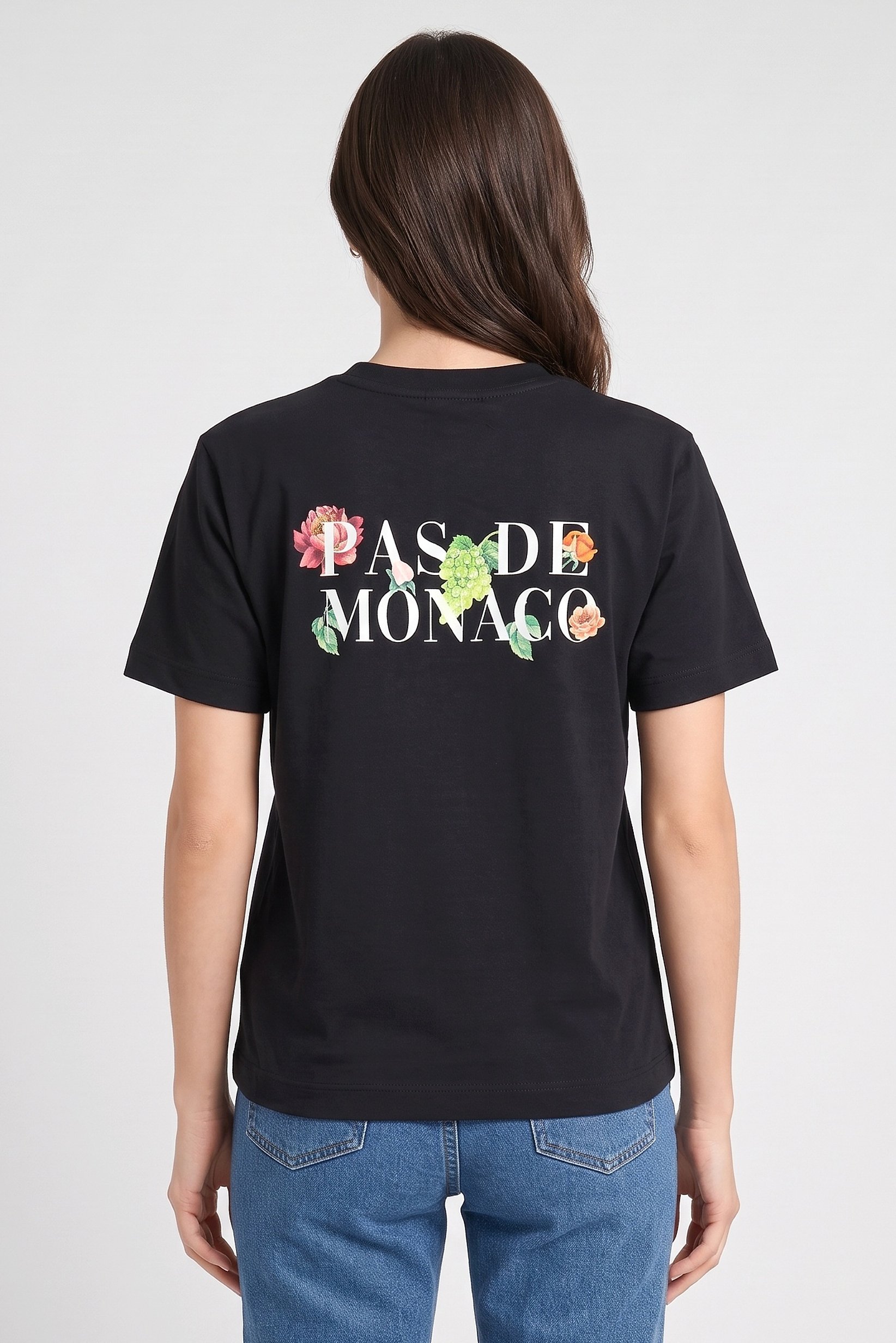Women Crew Neck Short Sleeve Graphic Print T-Shirt, Black
