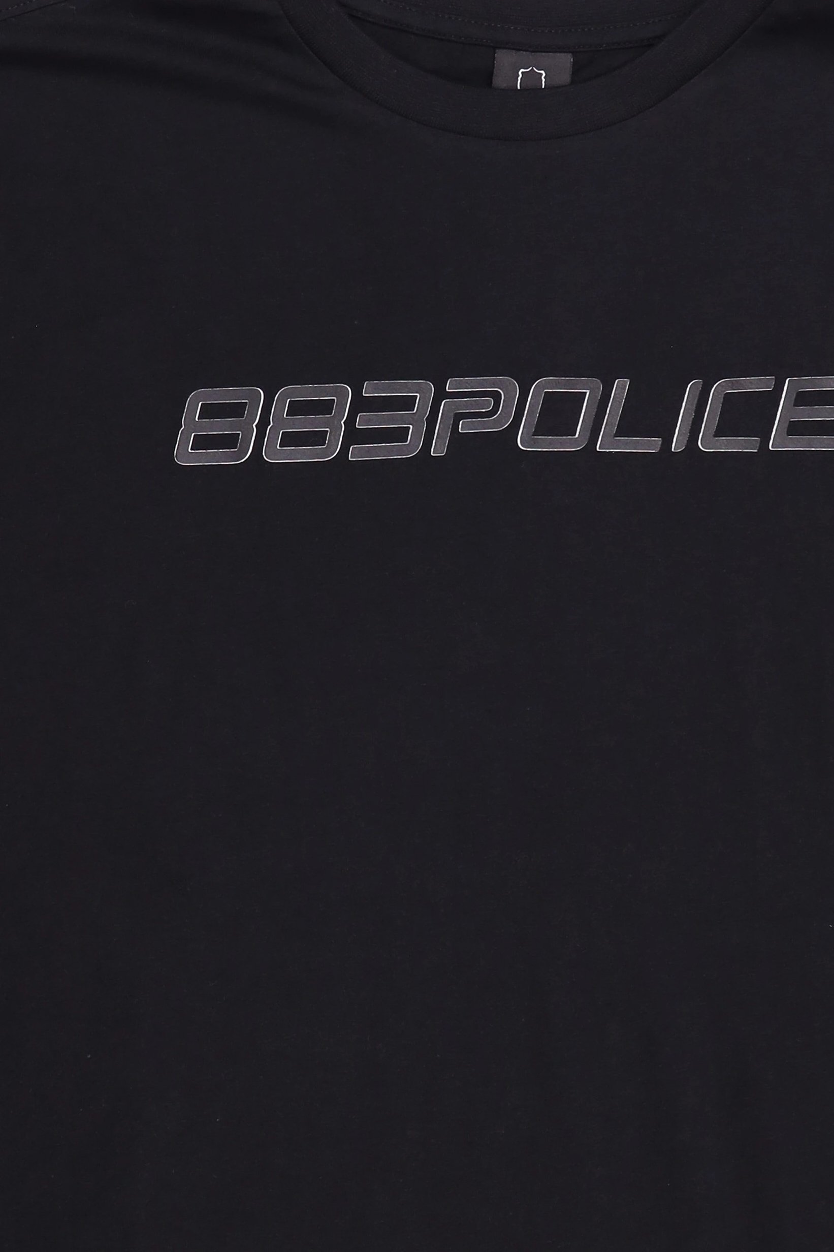Men Crew Neck Short Sleeve Brand Logo T-Shirt, Black