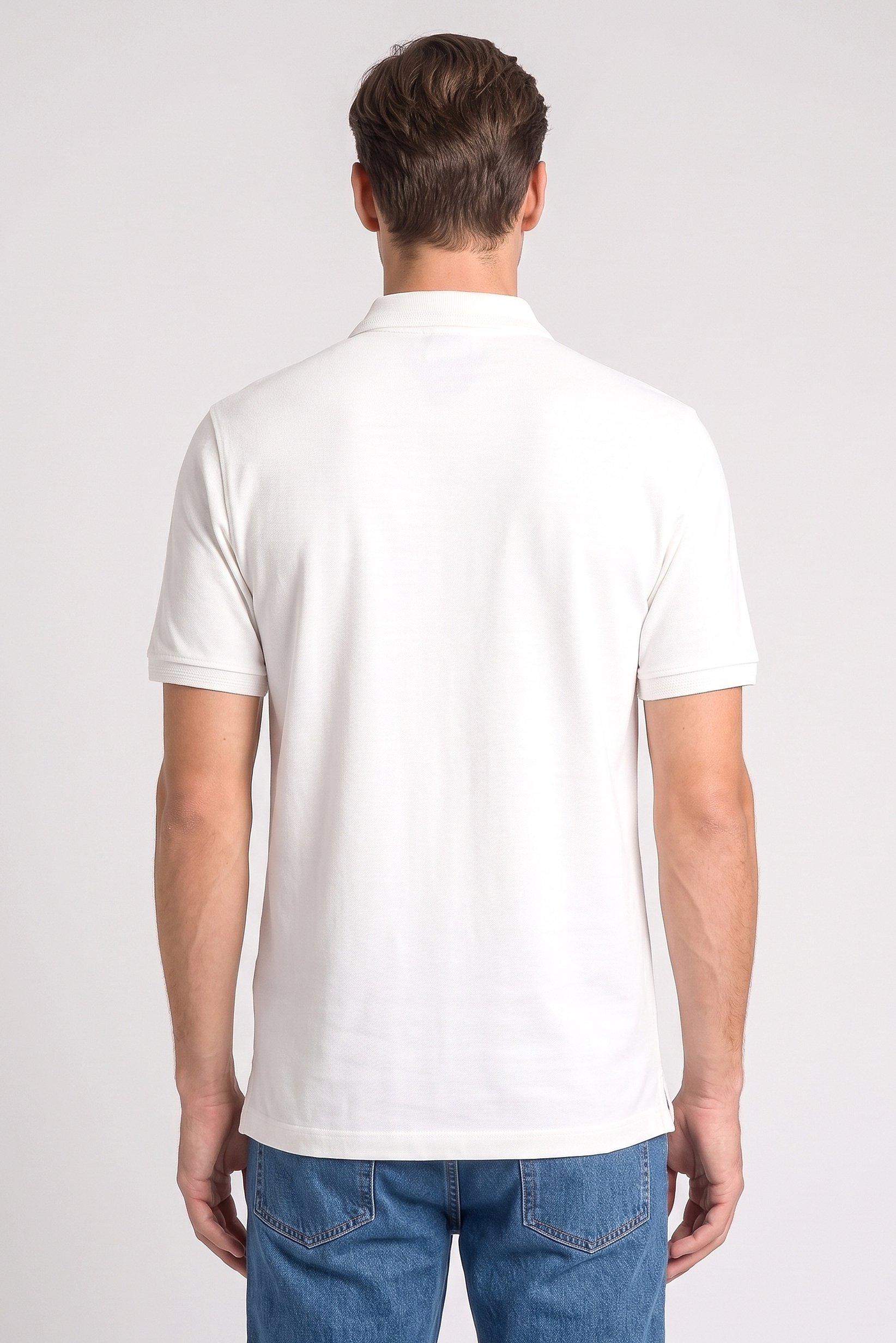 Men Regular Fit Embroidered Short Sleeve Polo, White