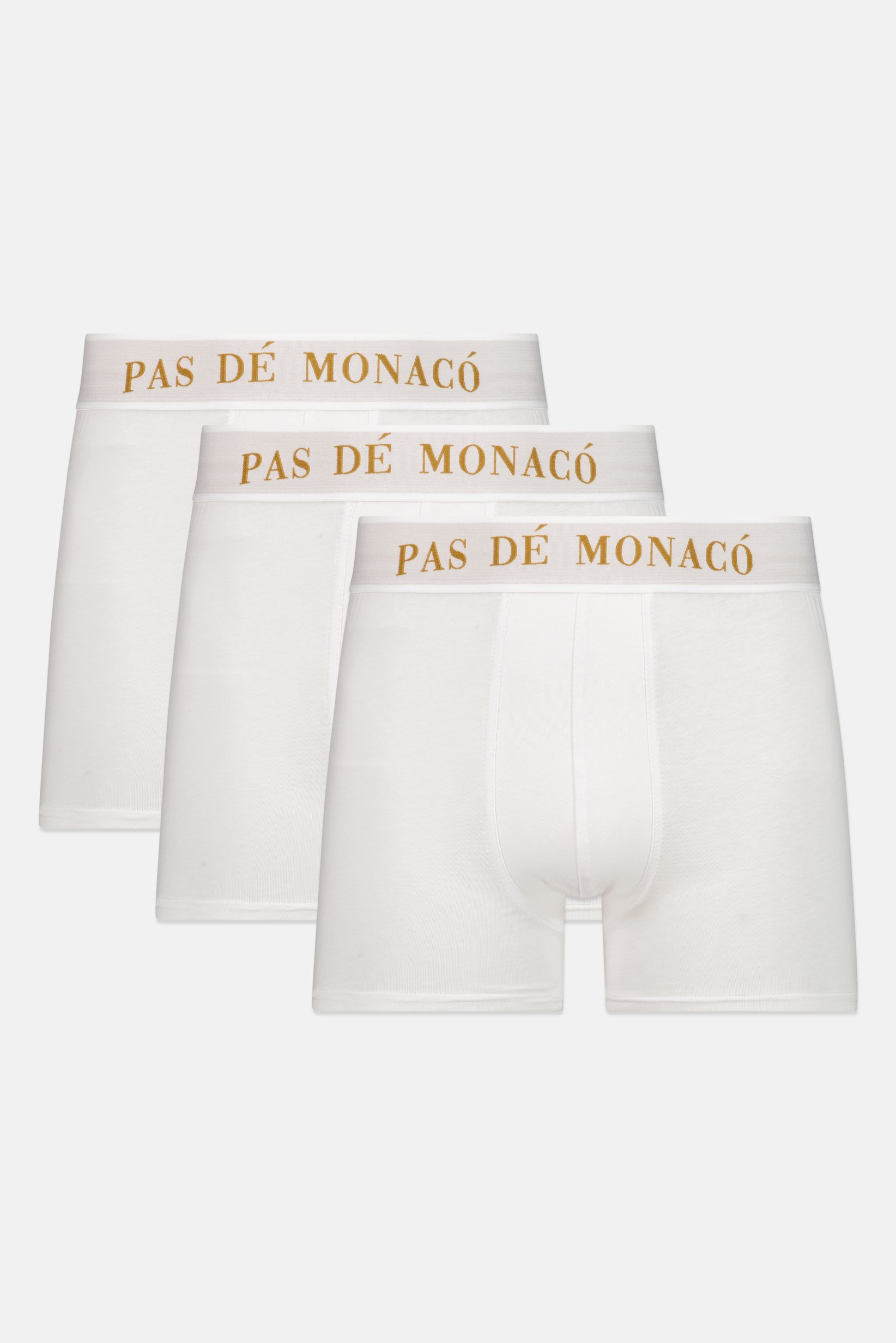 Men 3 Pieces Stretch Fit Brand Logo Boxer Brief, White