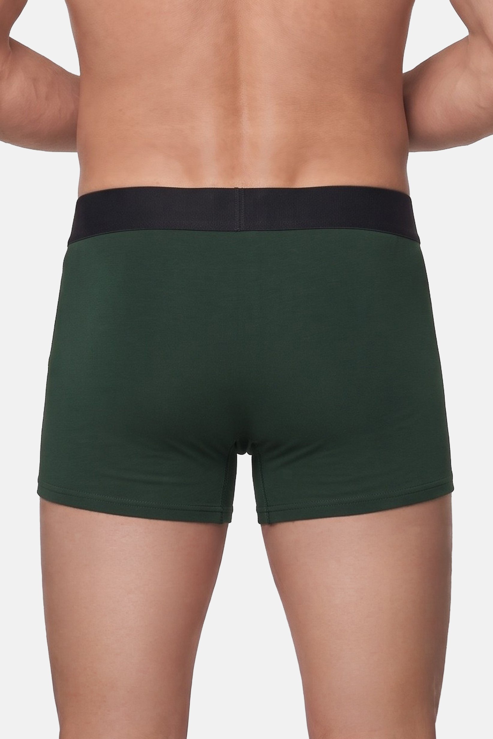 Men 3 Pieces Brand Logo Boxer Briefs, Dark Green