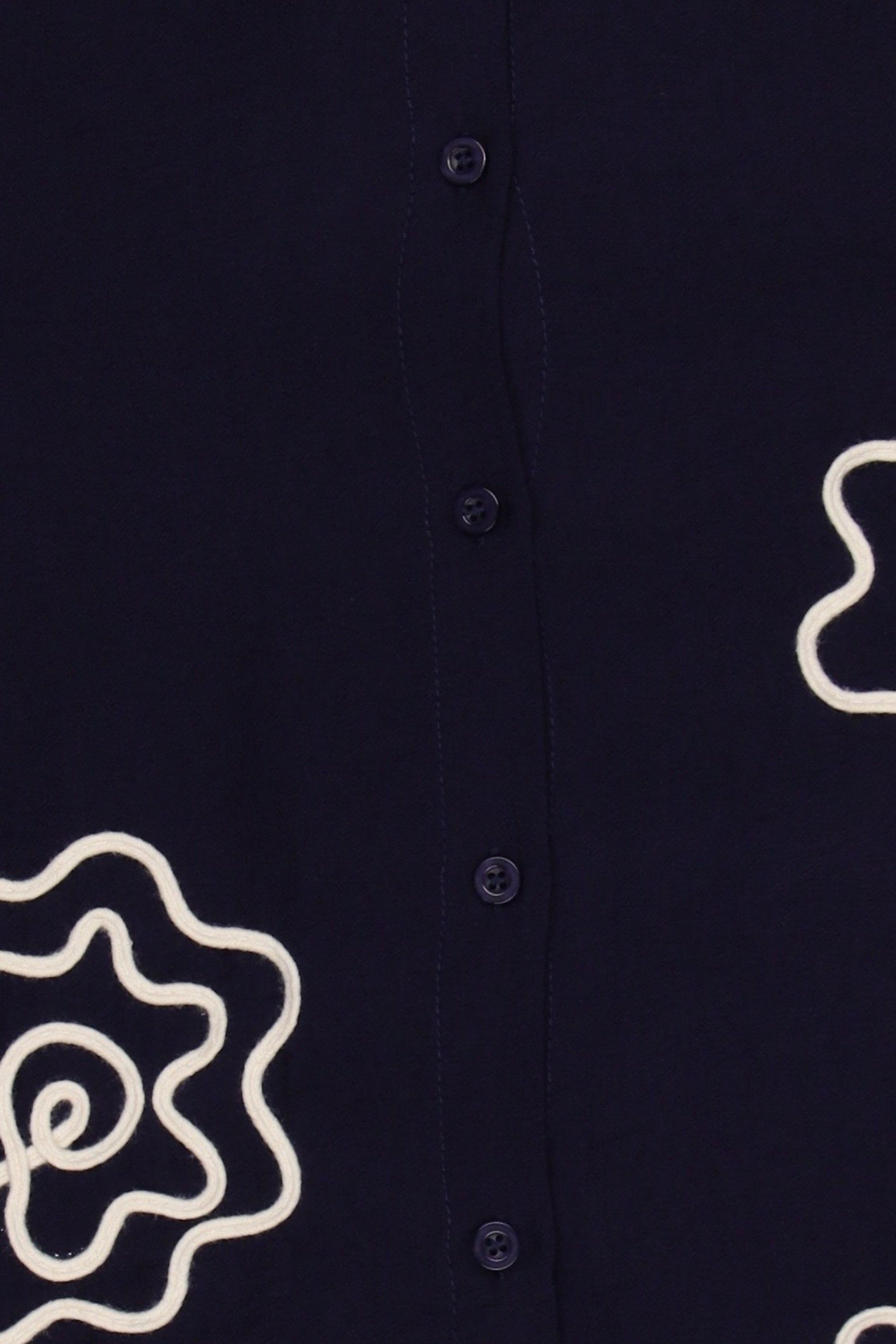 Women 2 Pieces Embroidered Shirt And Bottom Co-Ord Set, Navy Blue