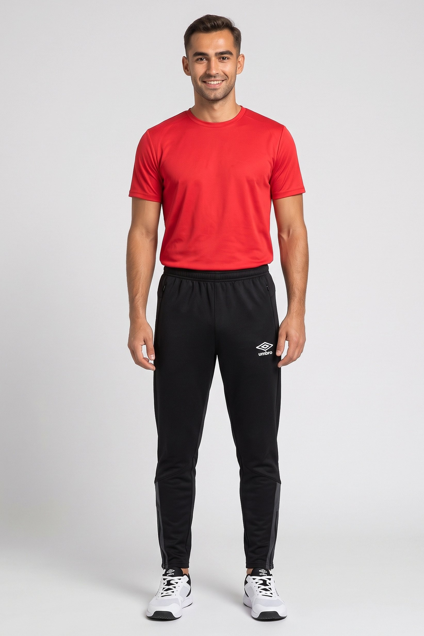 Men Sportswear Fit Drawstring Training Track Pants, Black