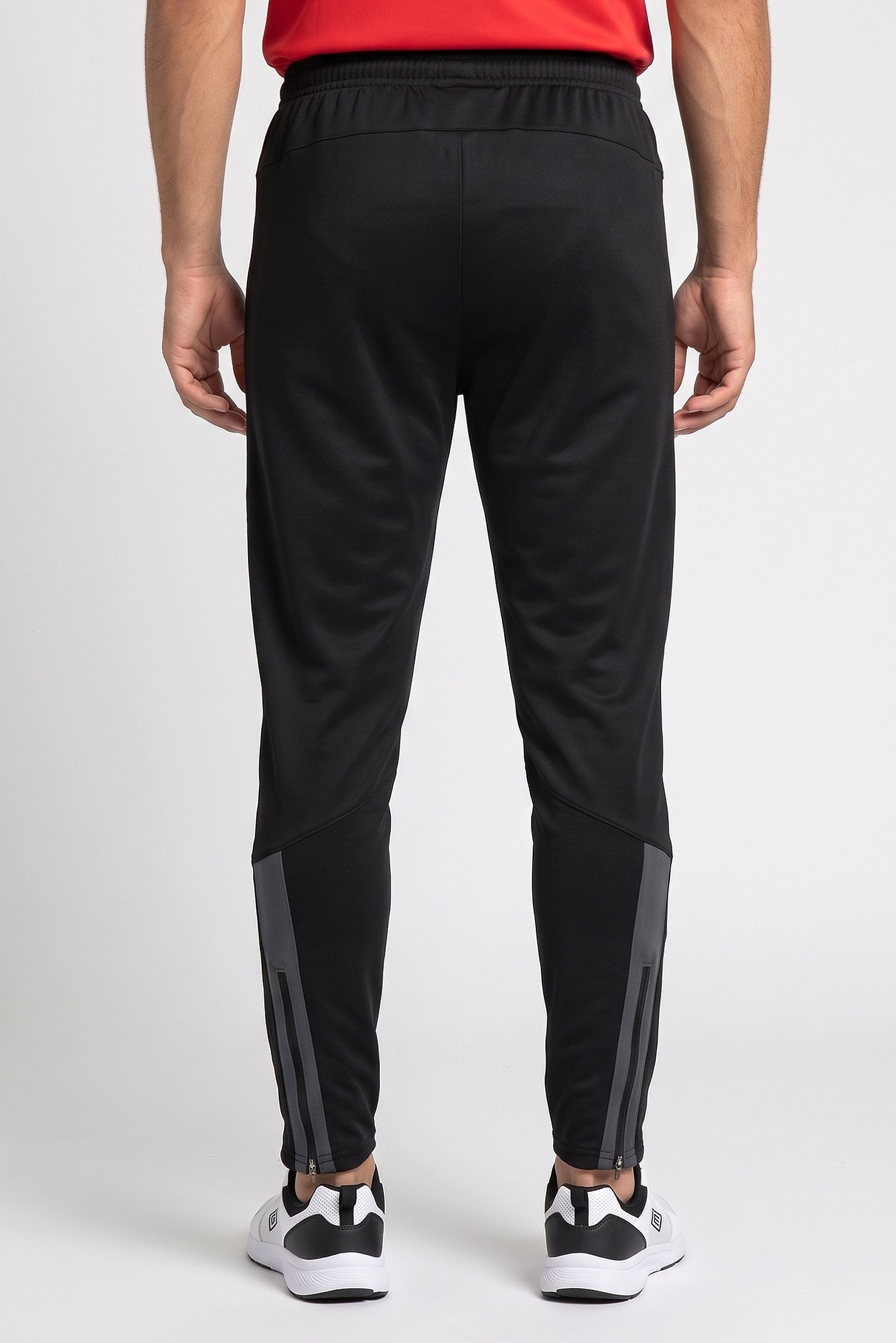 Men Sportswear Fit Drawstring Training Track Pants, Black