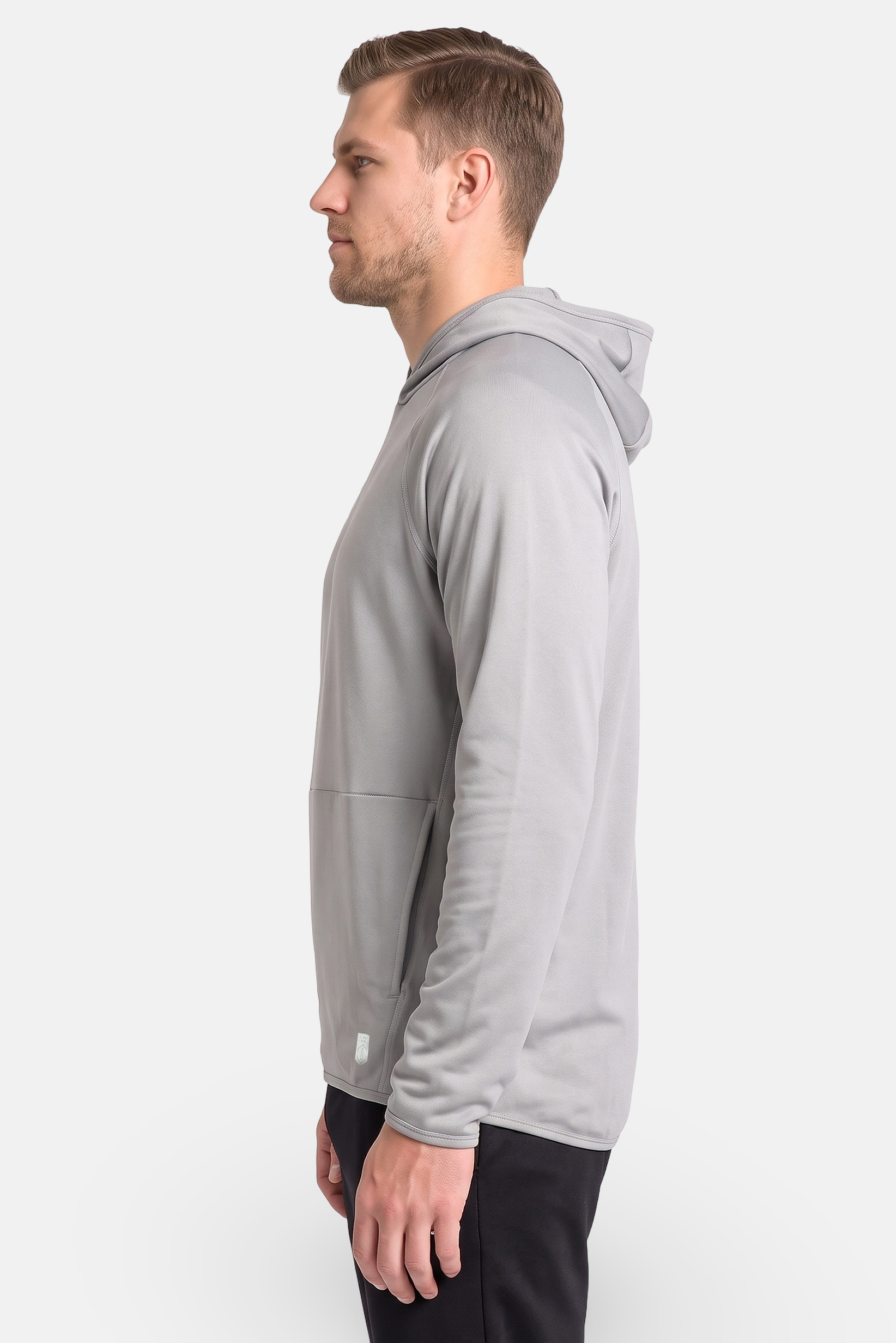 Men Sportswear Fit Long Sleeve Outdoor Hoodie, Grey