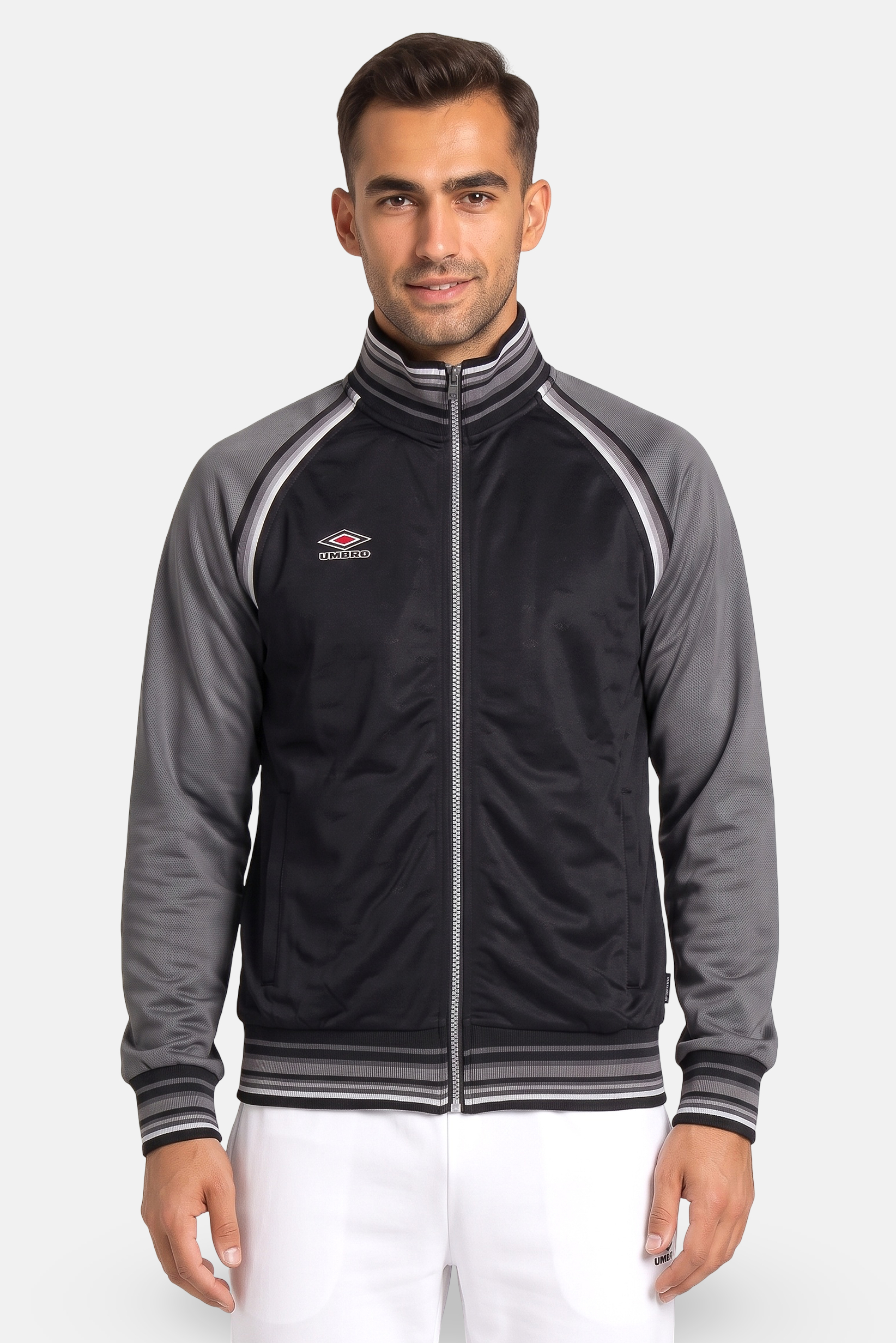 Men Sportswear Fit Long Sleeve Outdoor Jacket, Black