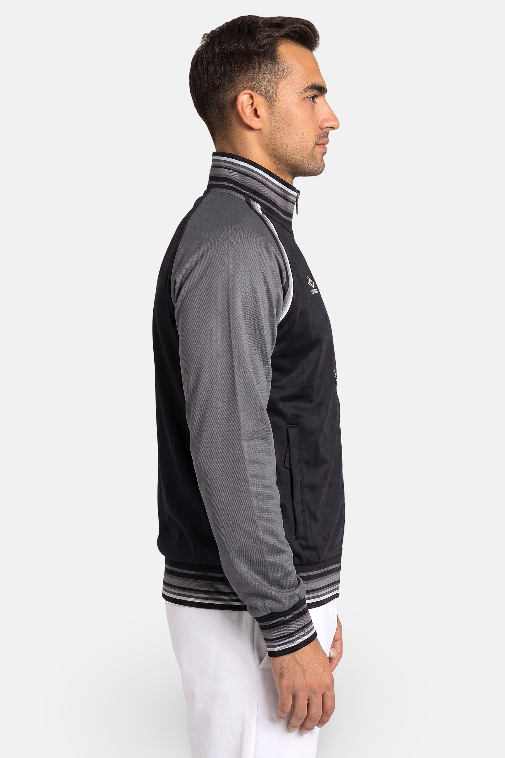 Men Sportswear Fit Long Sleeve Outdoor Jacket, Black