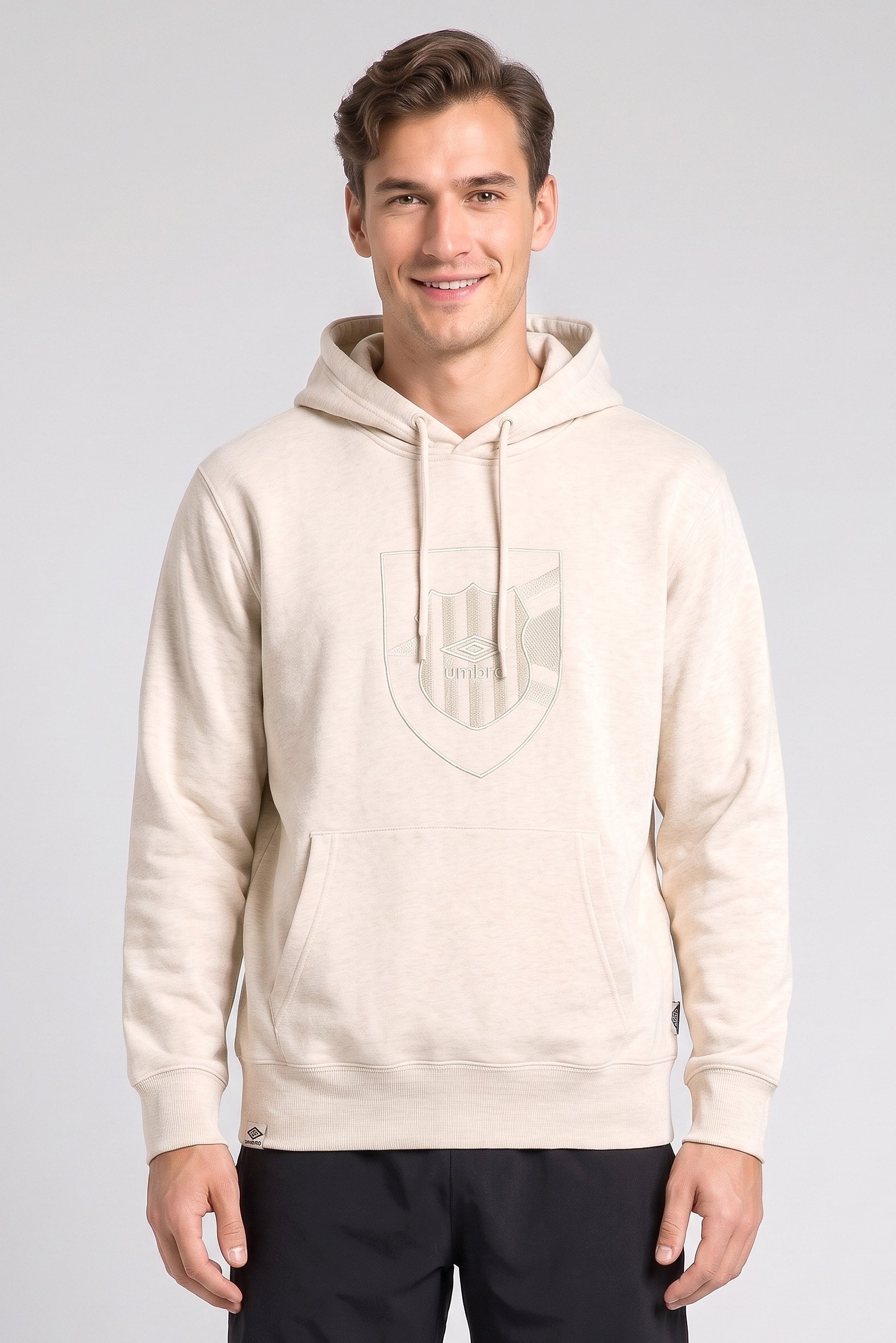 Men Sportswear Fit Long Sleeve Outdoor Hoodie, Beige