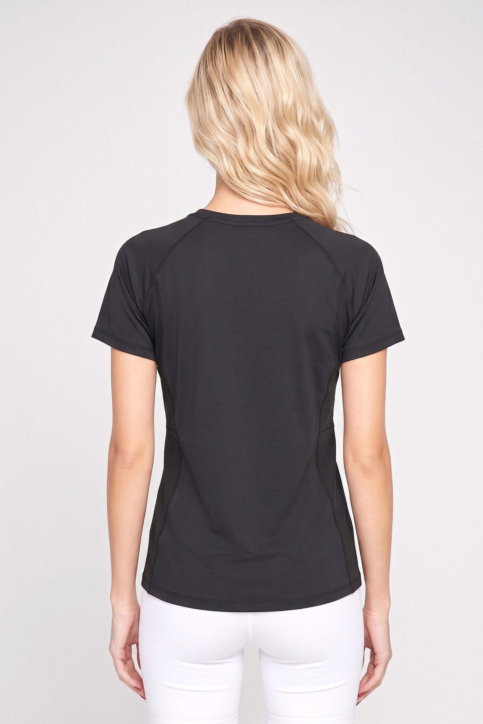 Women Sportswear Fit Short Sleeve Outdoor T-Shirt, Black