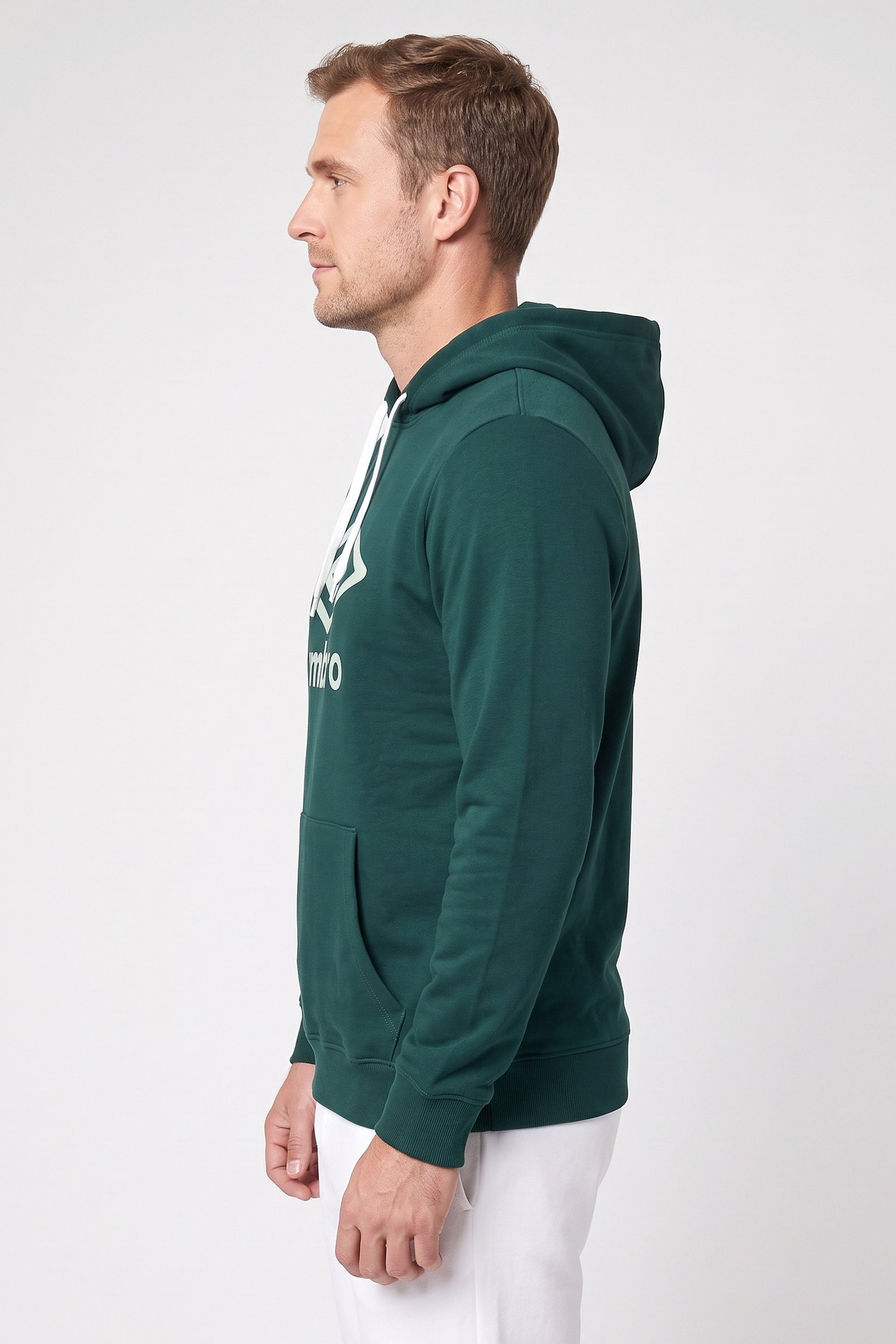 Men Sportswear Fit Long Sleeve Outdoor Hoodie, Dark Green