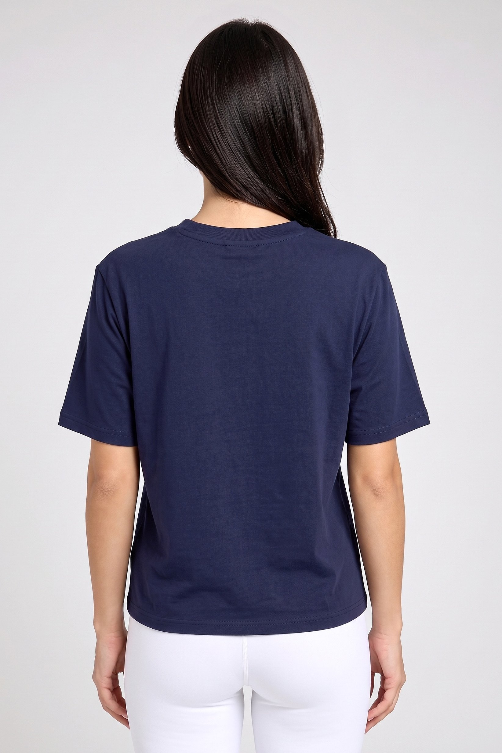 Women Boxy Fit Short Sleeve Outdoor T-Shirt, Navy