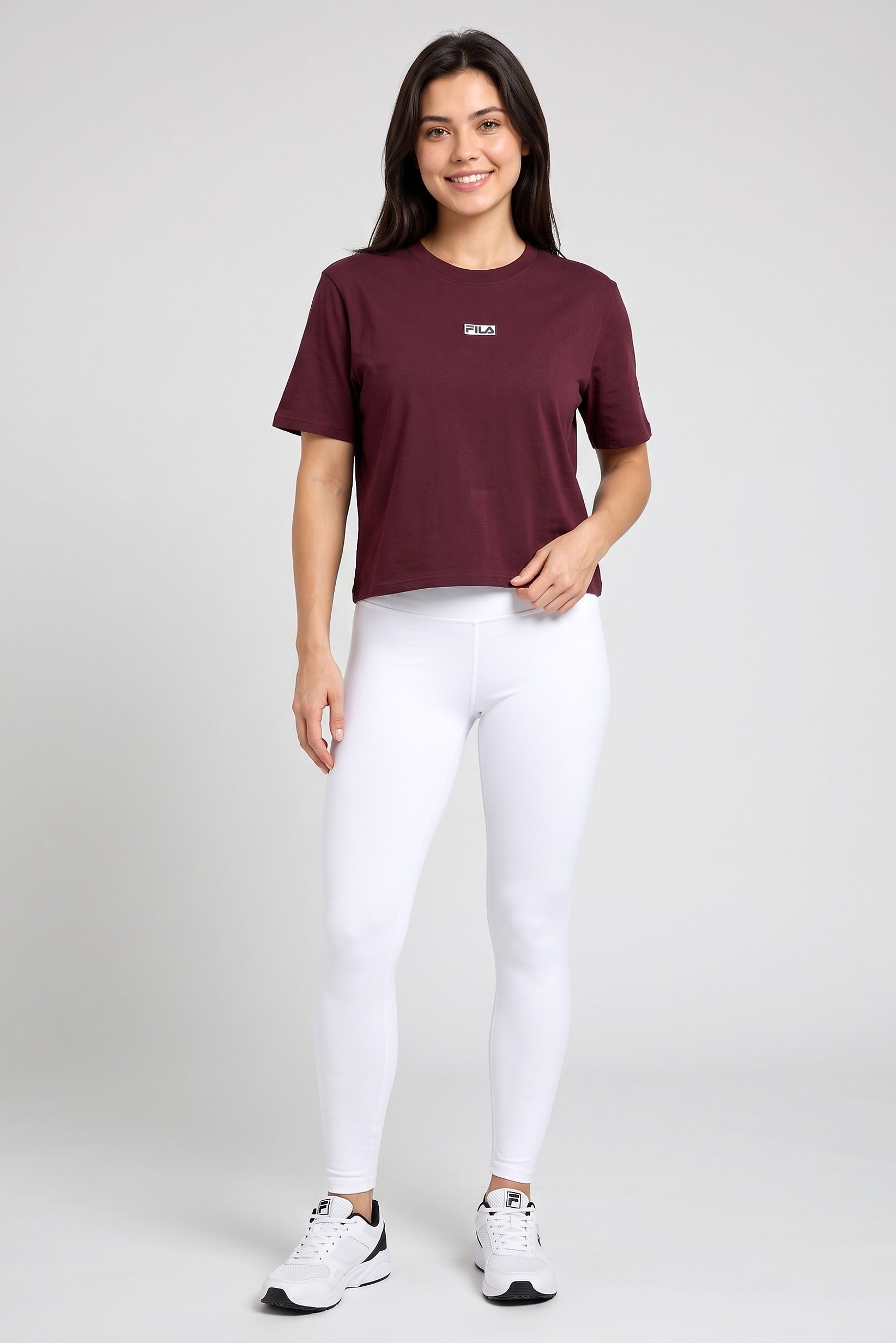 Women Boxy Fit Short Sleeve Outdoor T-Shirt, Maroon