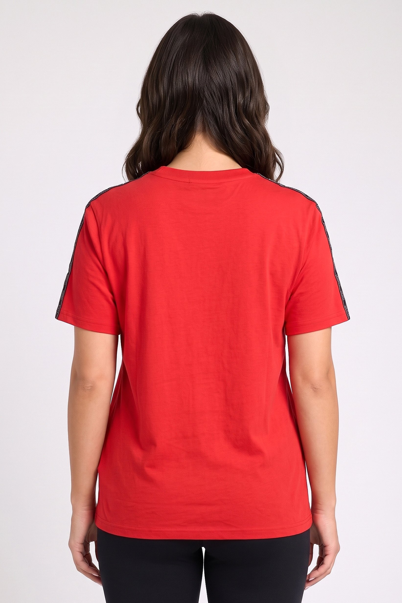 Women Boyfriend Fit Short Sleeve Outdoor T-Shirt, Red