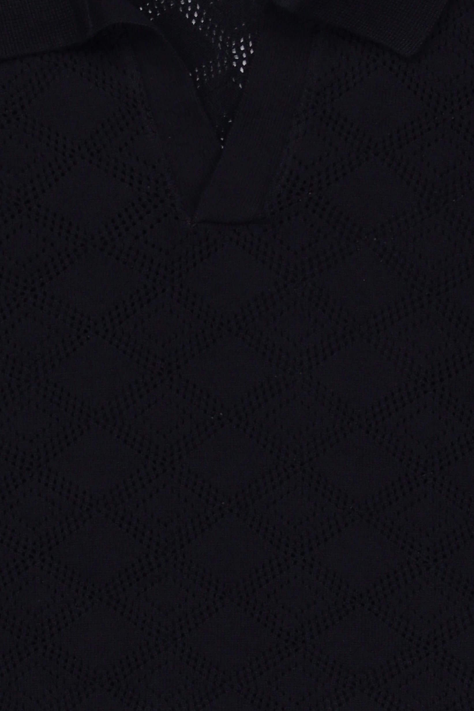 Men Regular Fit Knitted Short Sleeve Polo Shirt, Navy Blue